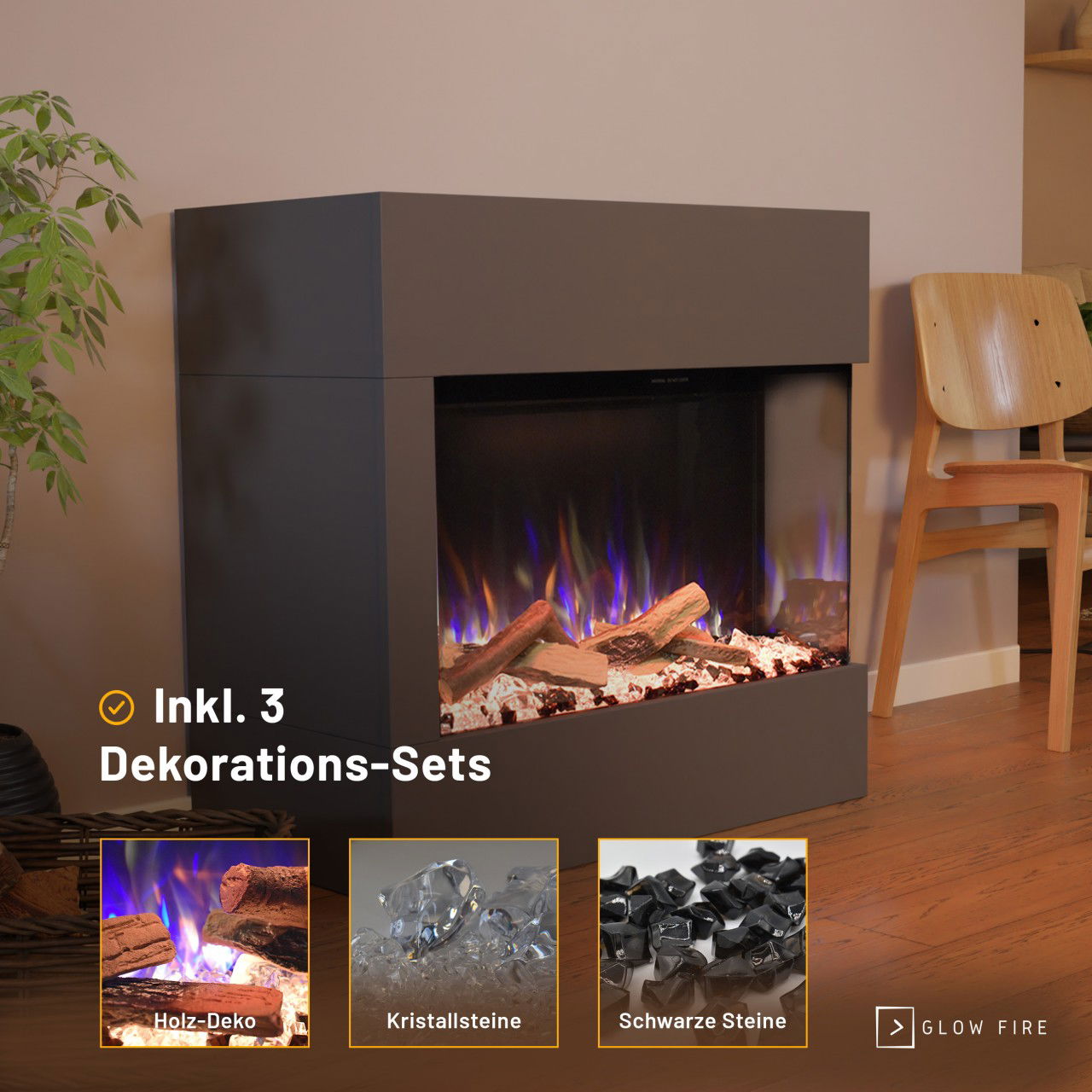 Glow Fire Portia Mini Grau Elektrokamin