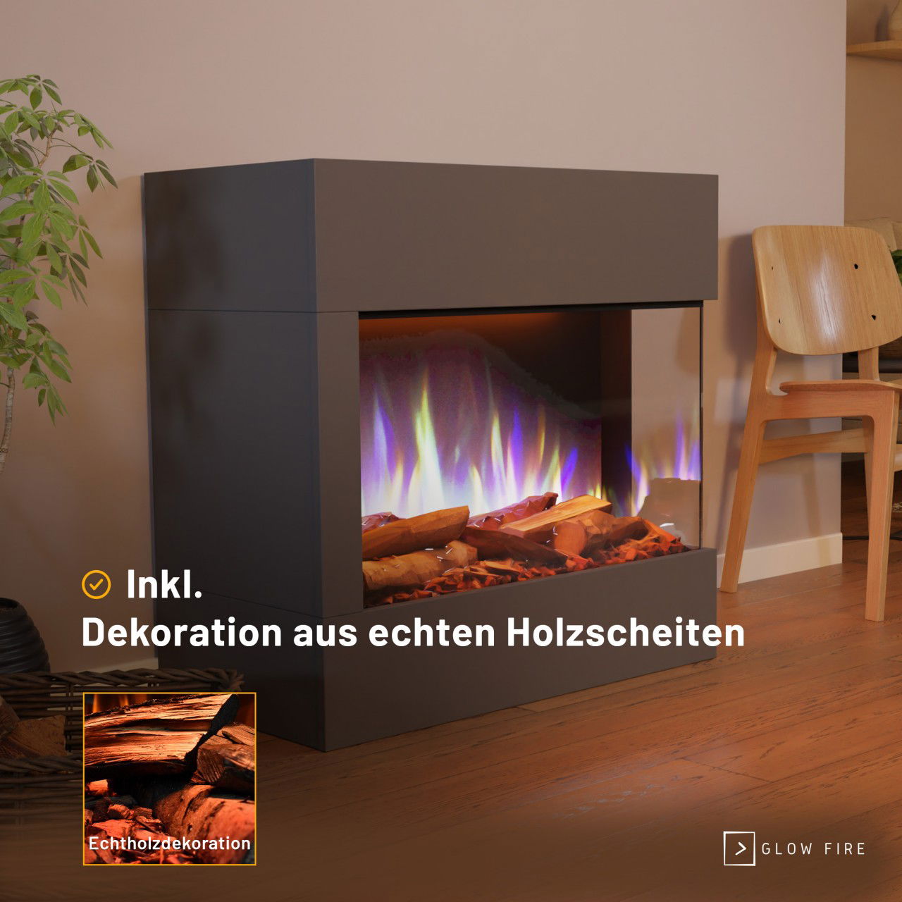 Glow Fire Portia Mini Grau Elektrokamin