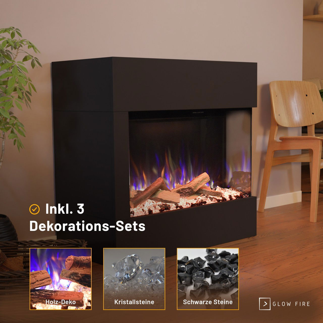 Glow Fire Portia Mini Schwarz Elektrokamin