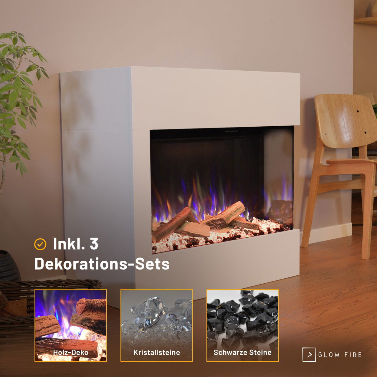 Glow Fire Portia Mini Weiß Elektrokamin