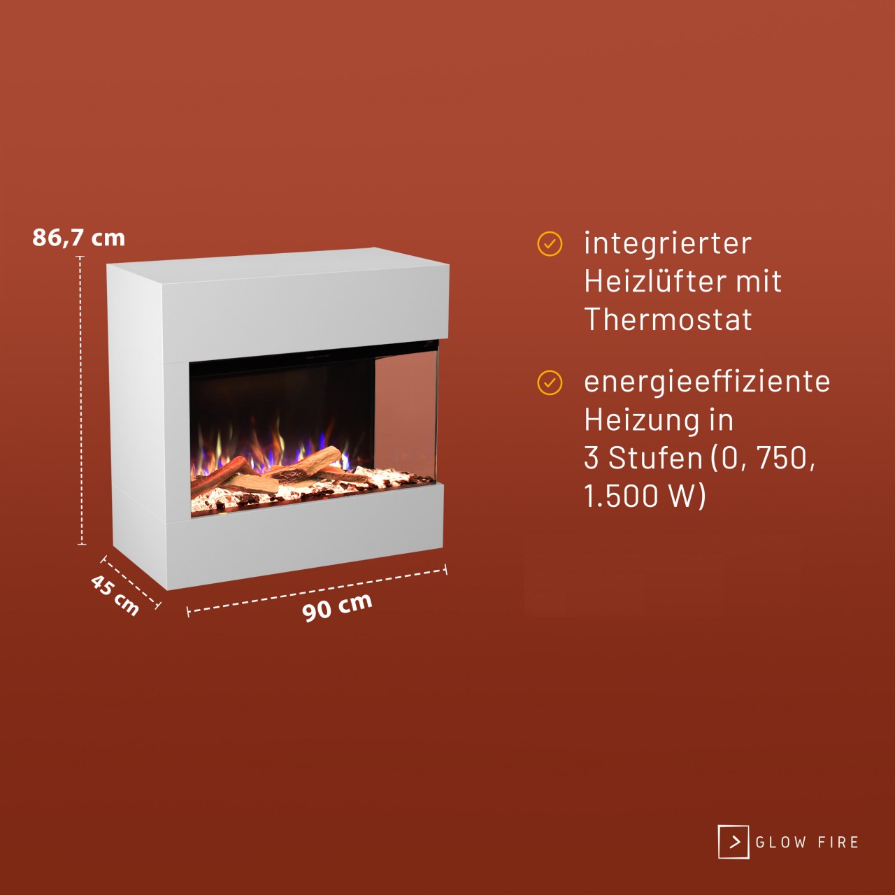 Glow Fire Portia Mini Weiß Elektrokamin