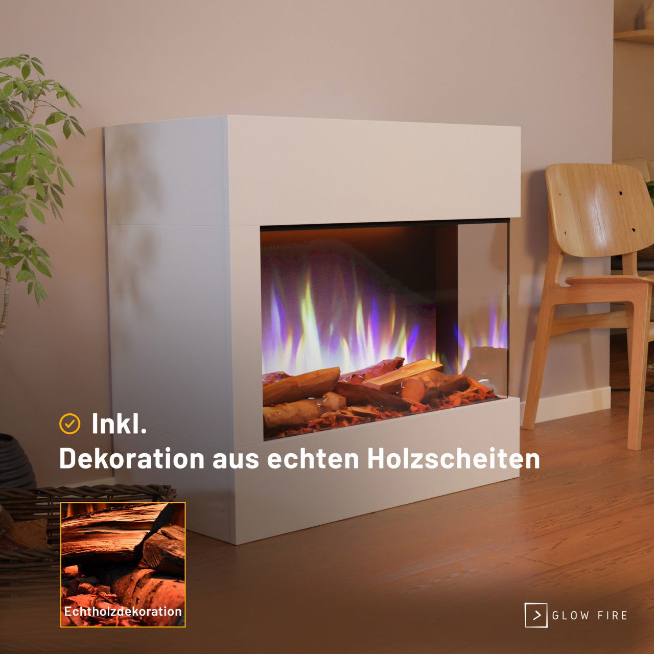 Glow Fire Portia Mini Weiß Elektrokamin