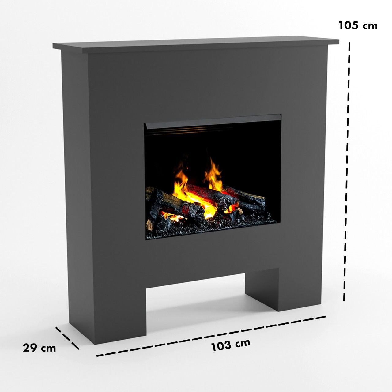 Glow Fire Poseidon Opti Myst Grau Elektrokamin mit Wasserdampf