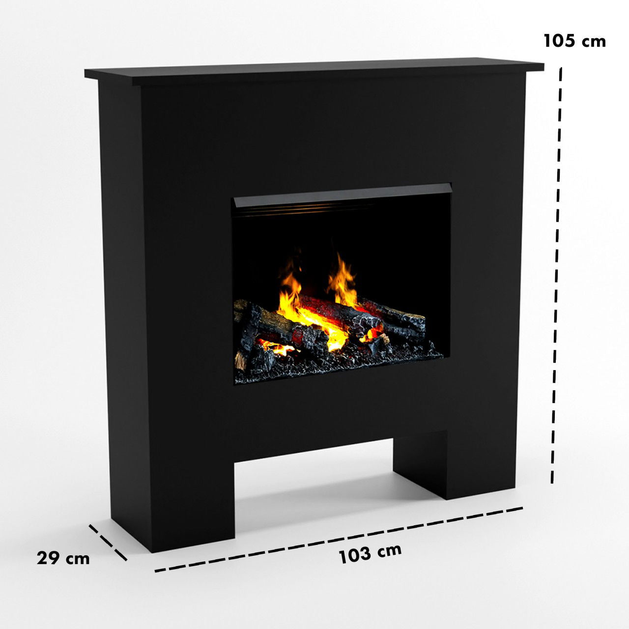 Glow Fire Poseidon Opti Myst Schwarz Elektrokamin mit Wasserdampf