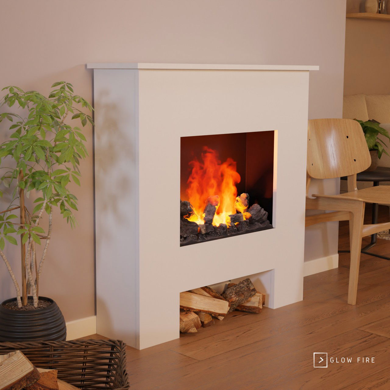 Glow Fire Poseidon Opti Myst Weiß Elektrokamin mit Wasserdampf