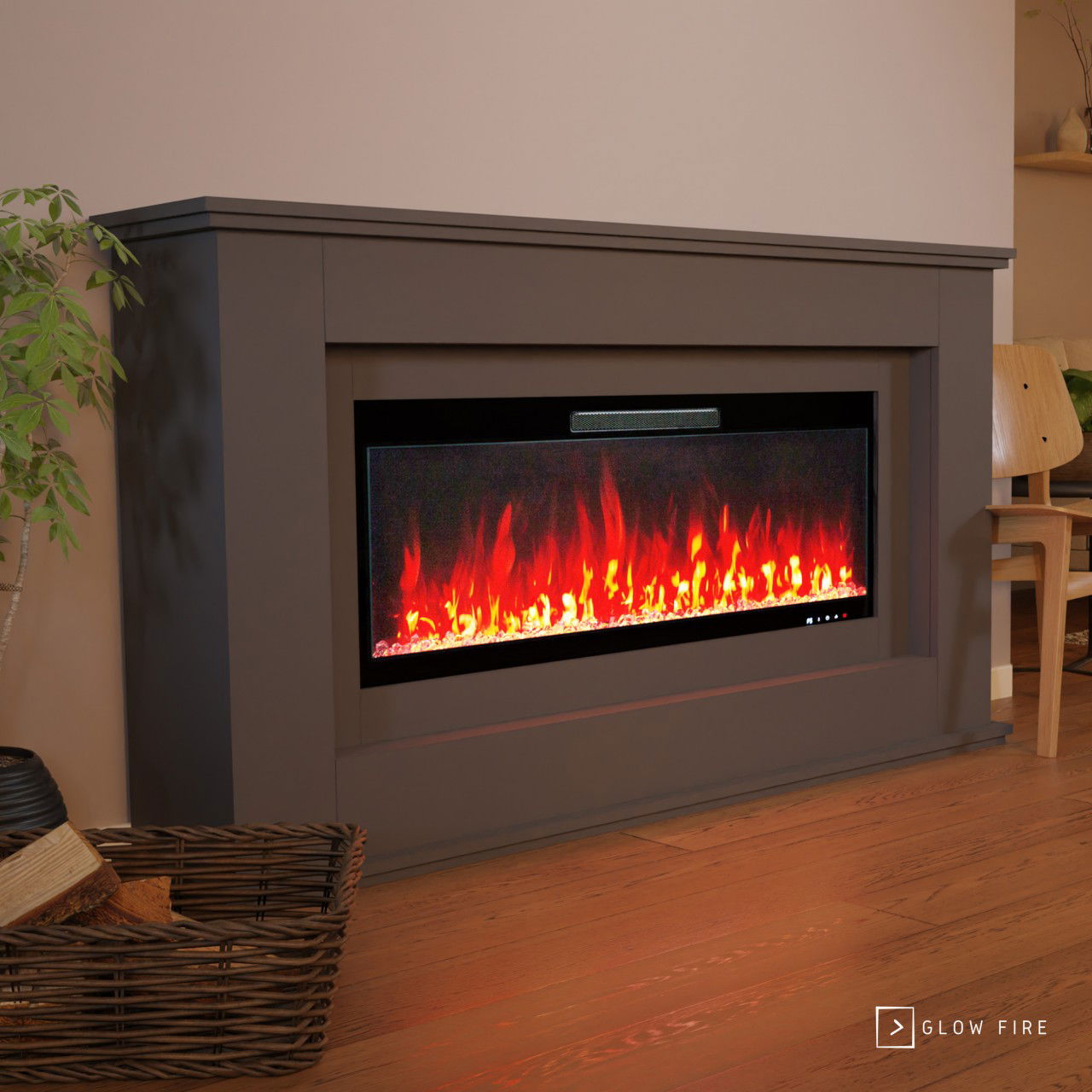 Glow Fire Rhea Grau Elektrokamin