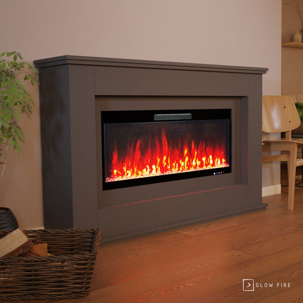 Glow Fire Rhea Grau Elektrokamin