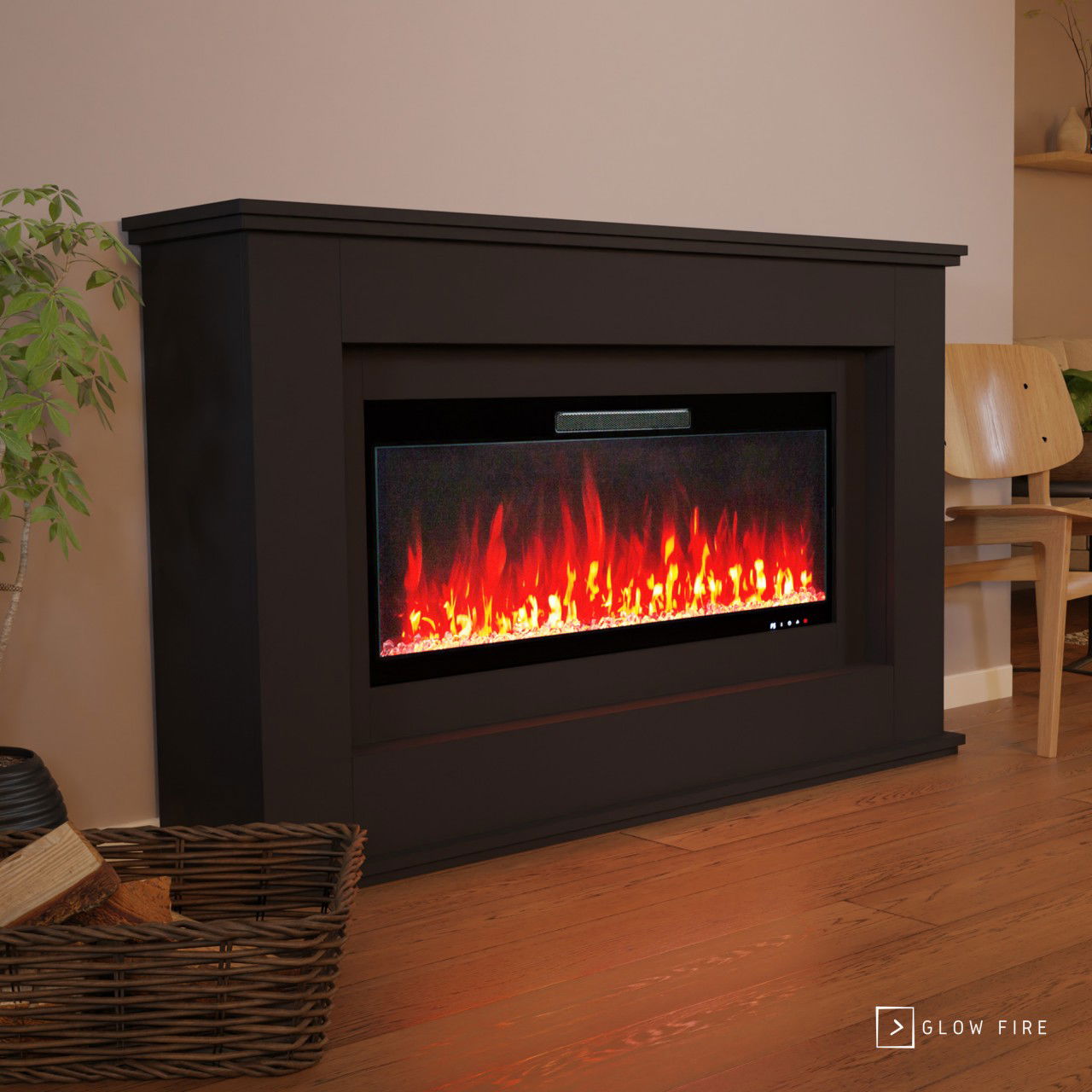 Glow Fire Rhea Schwarz Elektrokamin