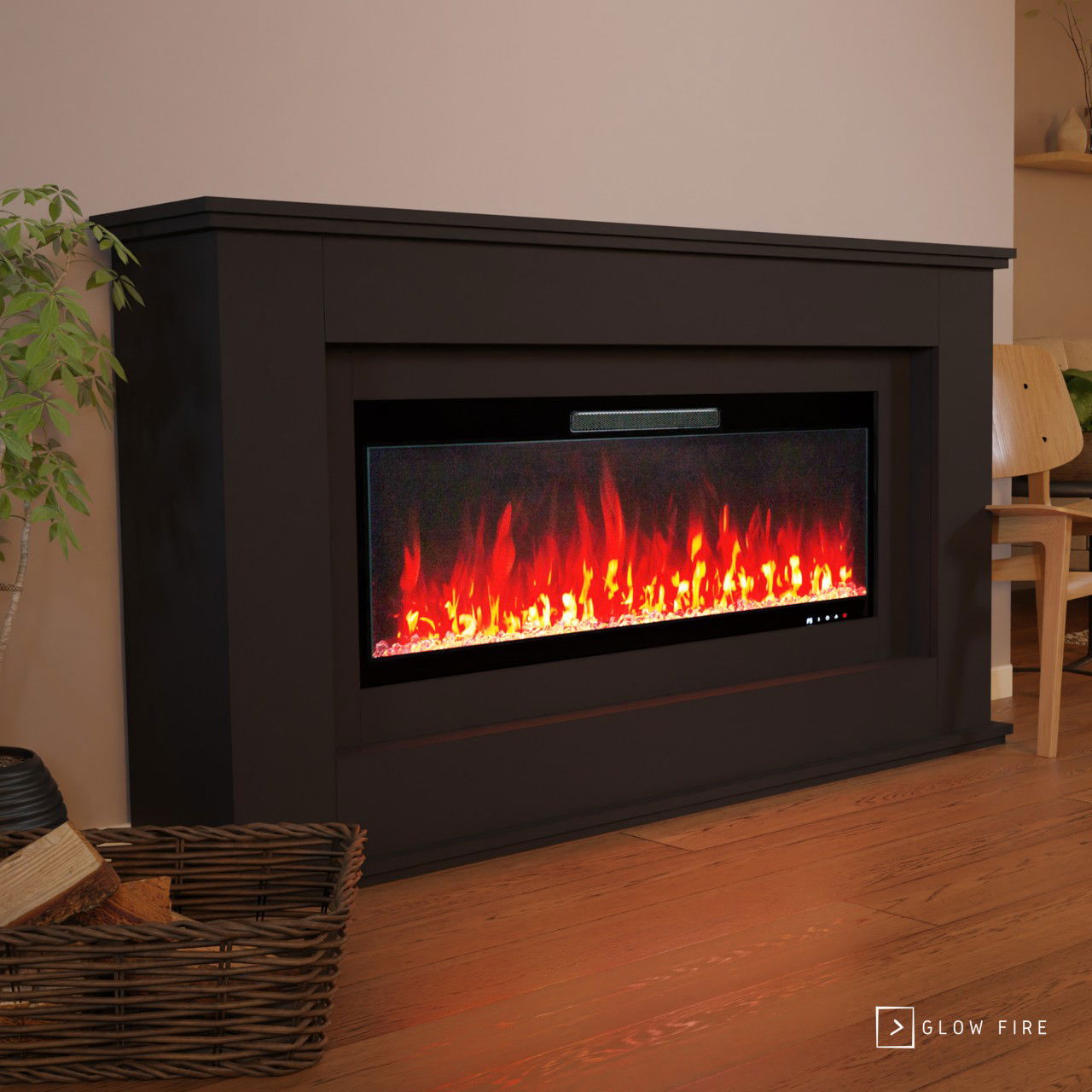 Glow Fire Rhea Schwarz Elektrokamin