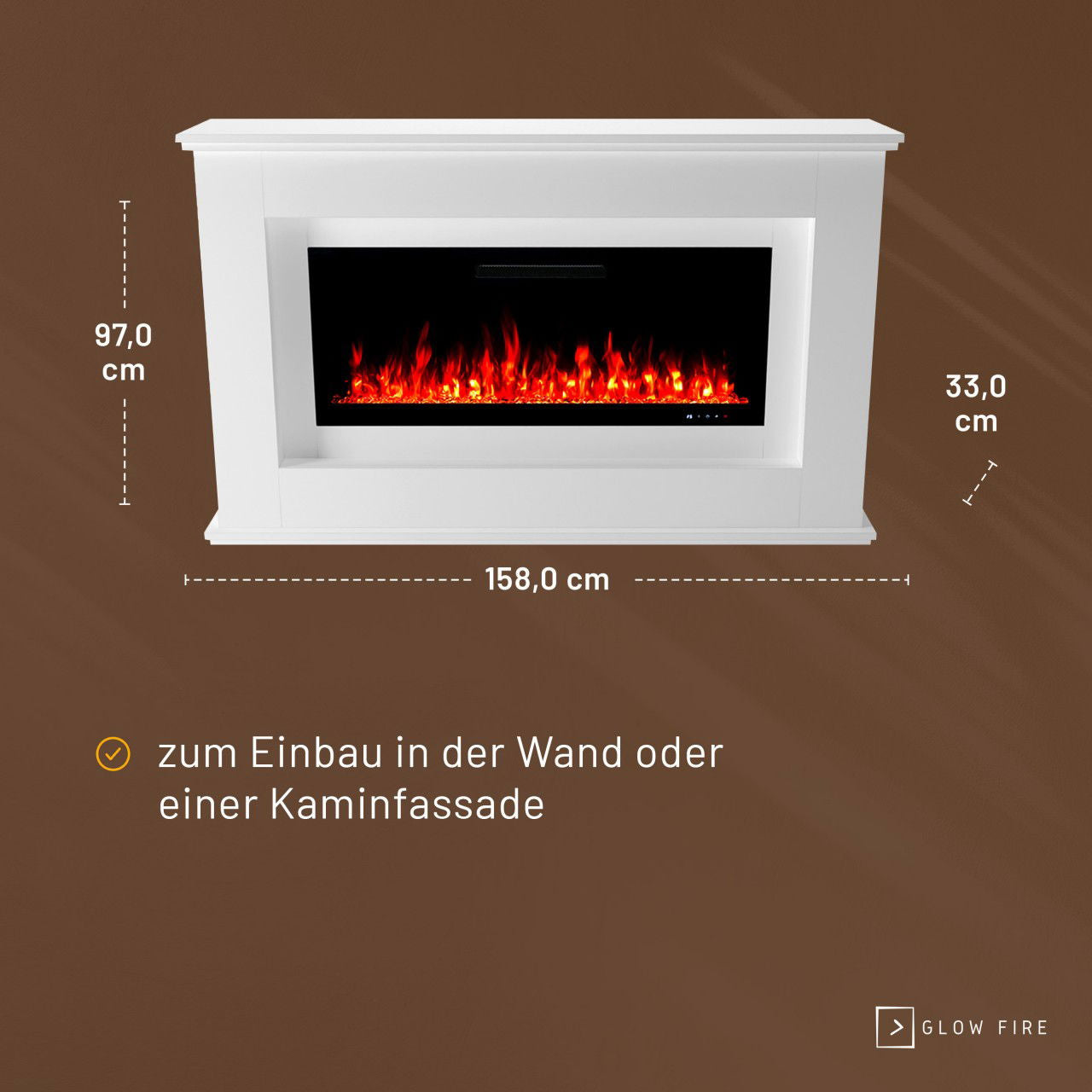 Glow Fire Rhea Weiß Elektrokamin