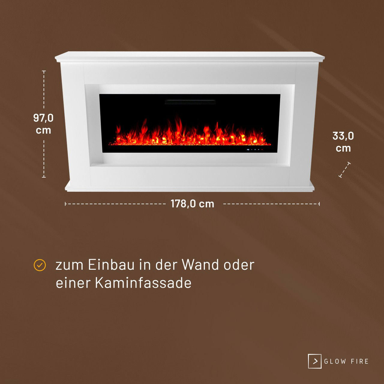 Glow Fire Rhea Weiß Elektrokamin