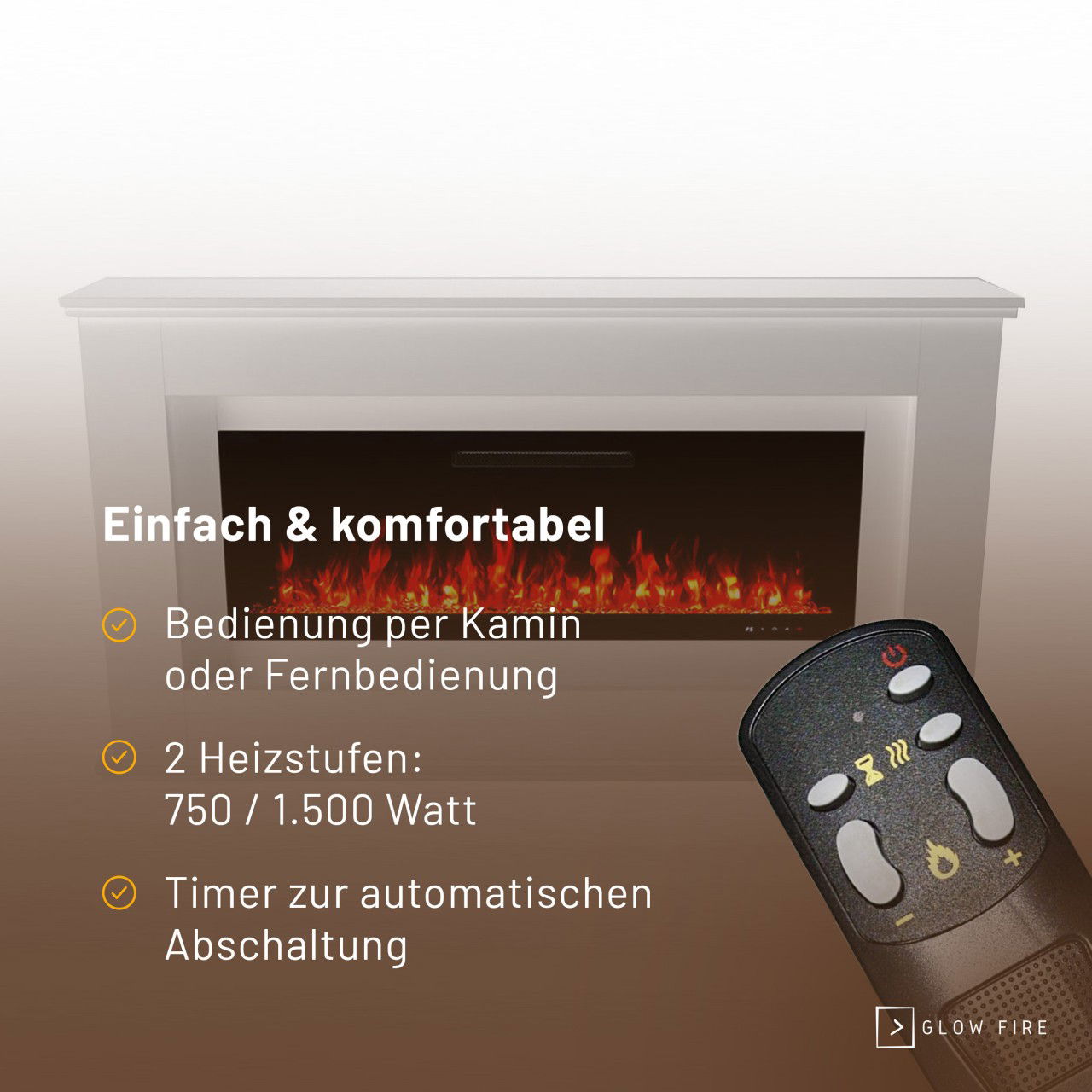 Glow Fire Rhea Weiß Elektrokamin
