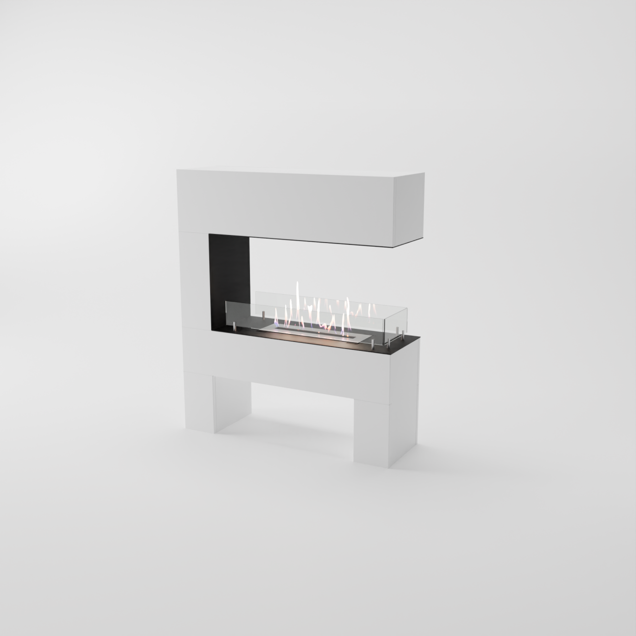 Glow Fire Rogaland Ethanol Kamin Weiß