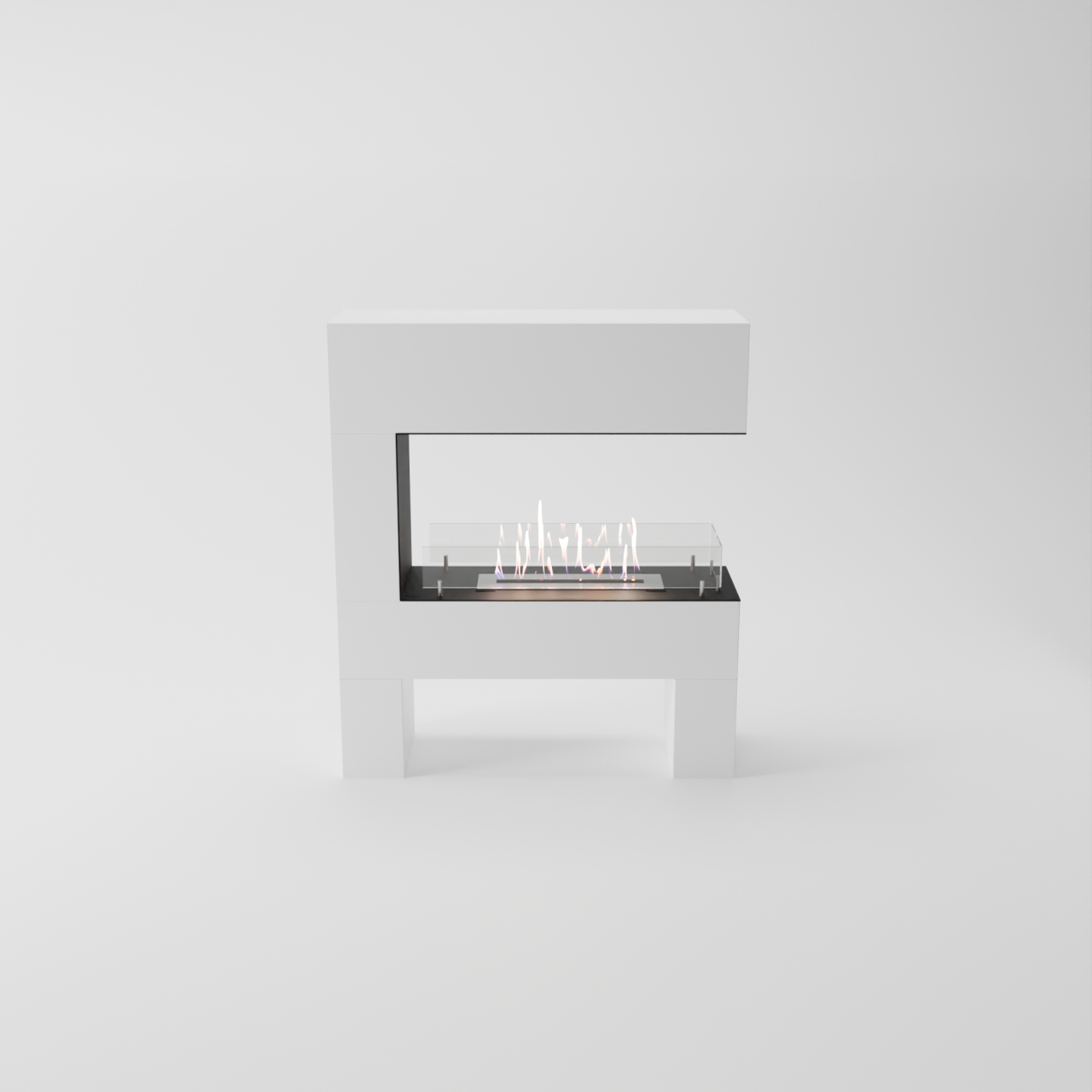 Glow Fire Rogaland Ethanol Kamin Weiß