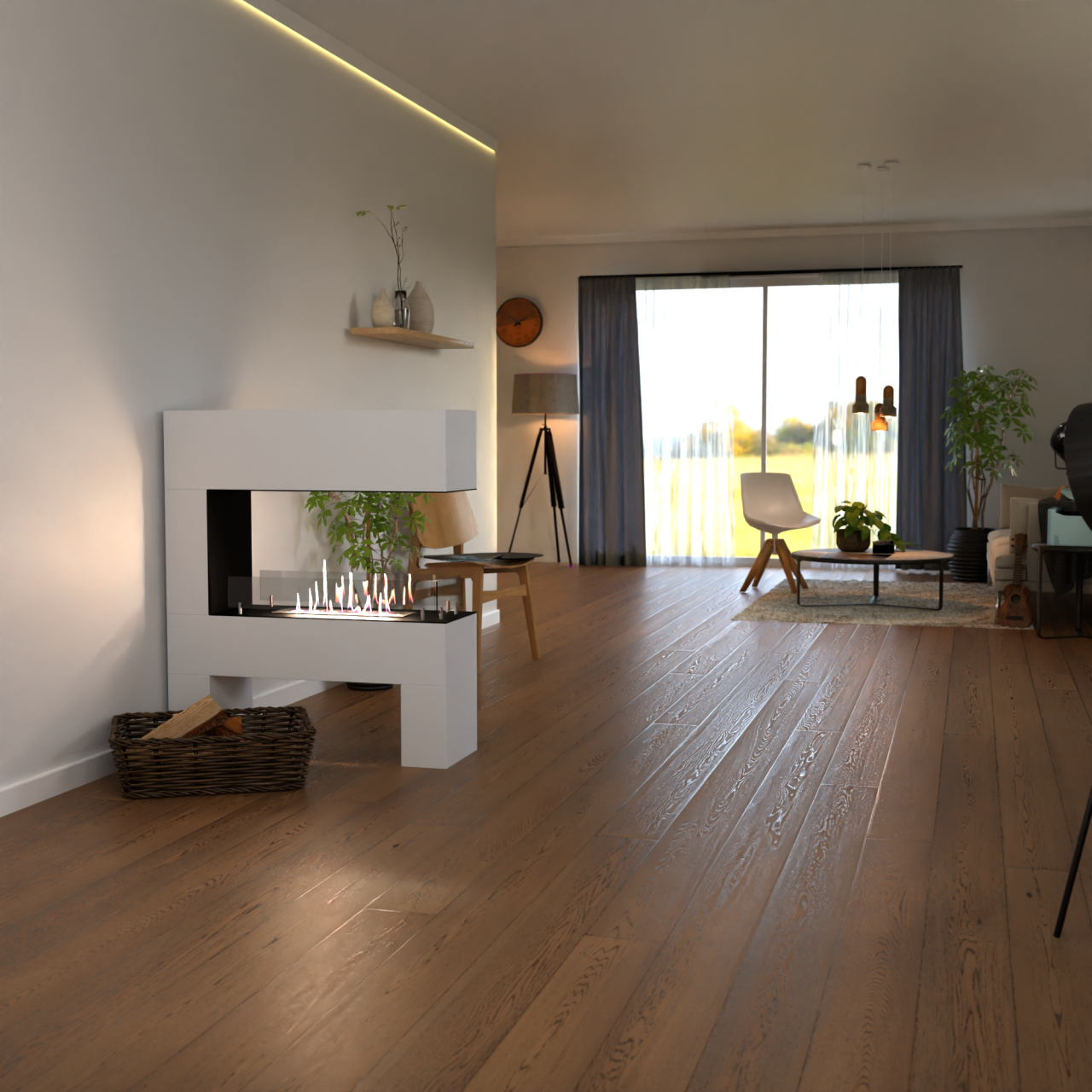 Glow Fire Rogaland Ethanol Kamin Weiß