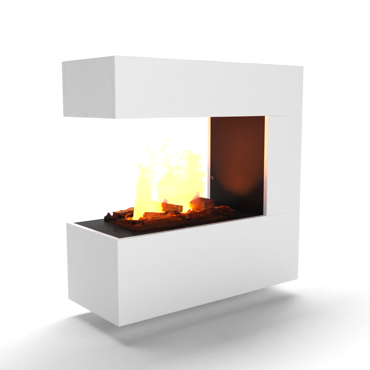 Glow Fire Schiller Weiß Hängekamin Elektrokamin mit Wasserdampf