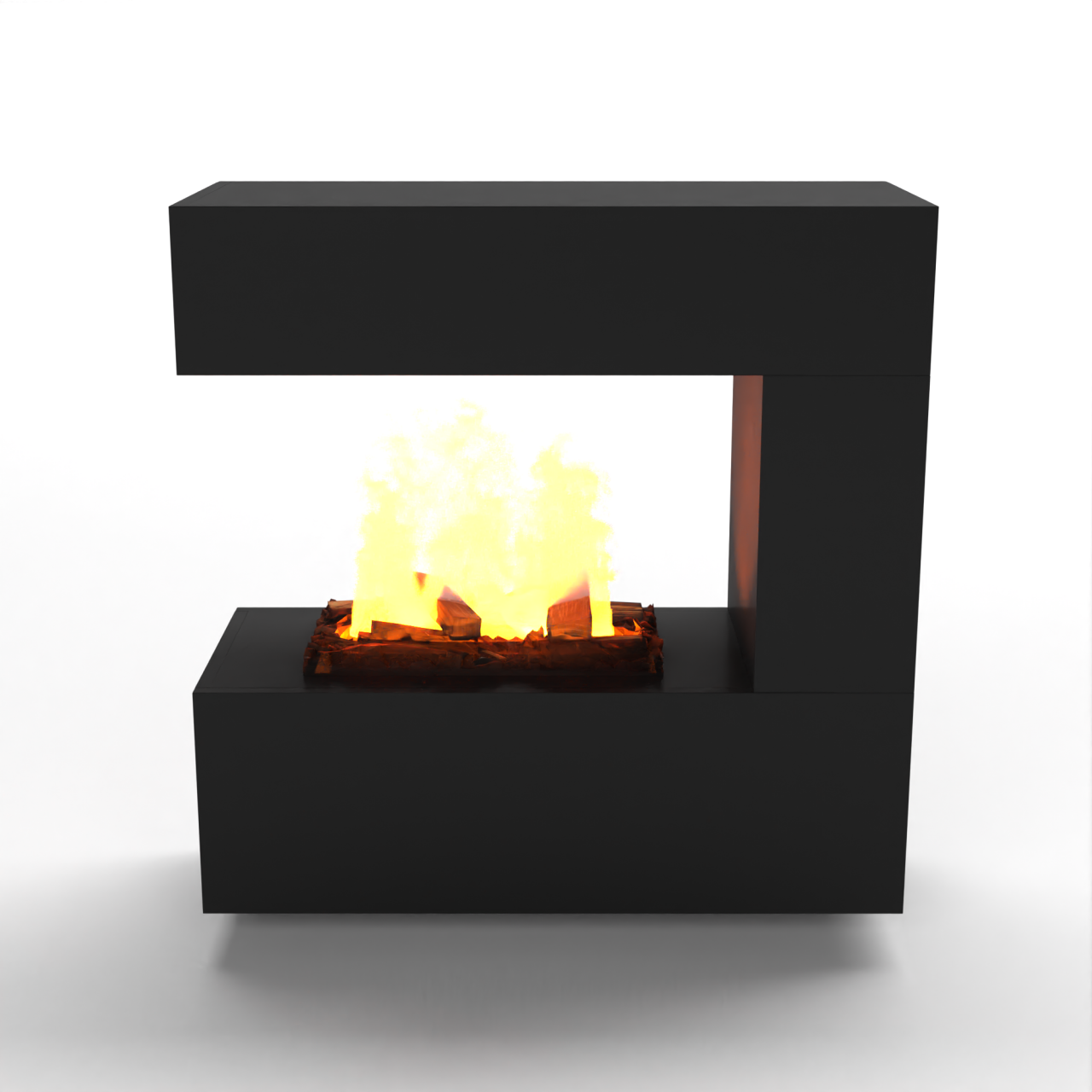 Glow Fire Schiller Hängekamin Schwarz Elektrokamin mit Wasserdampf