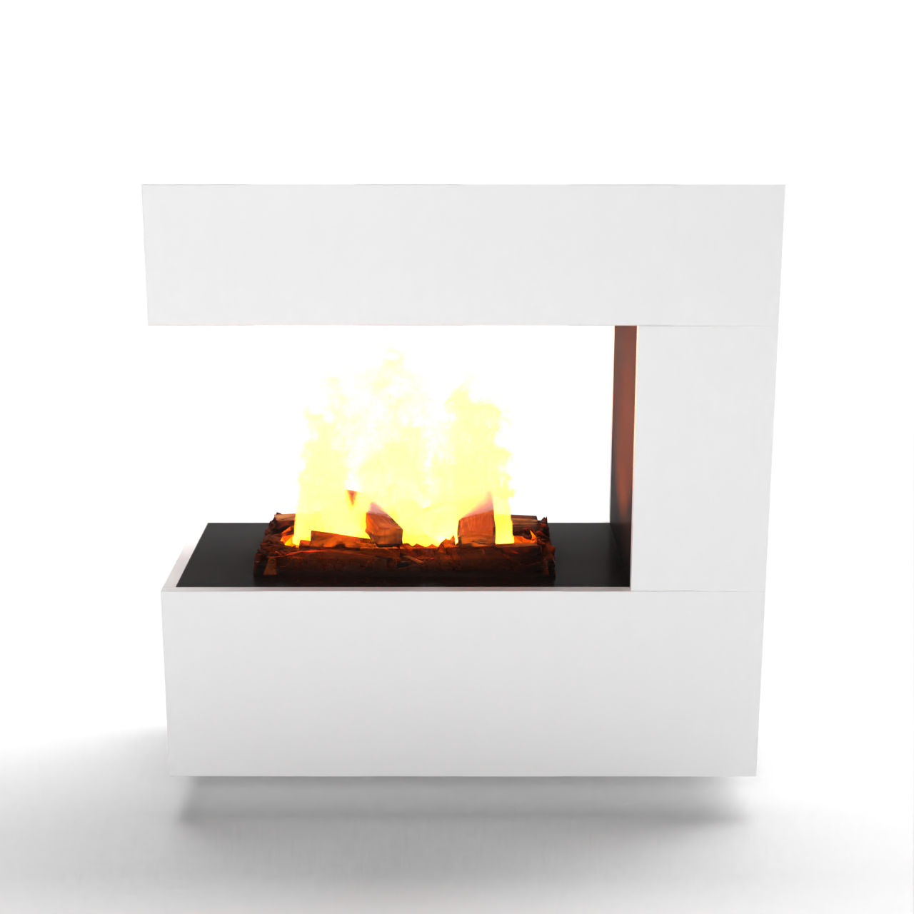 Glow Fire Schiller Weiß Hängekamin Elektrokamin mit Wasserdampf