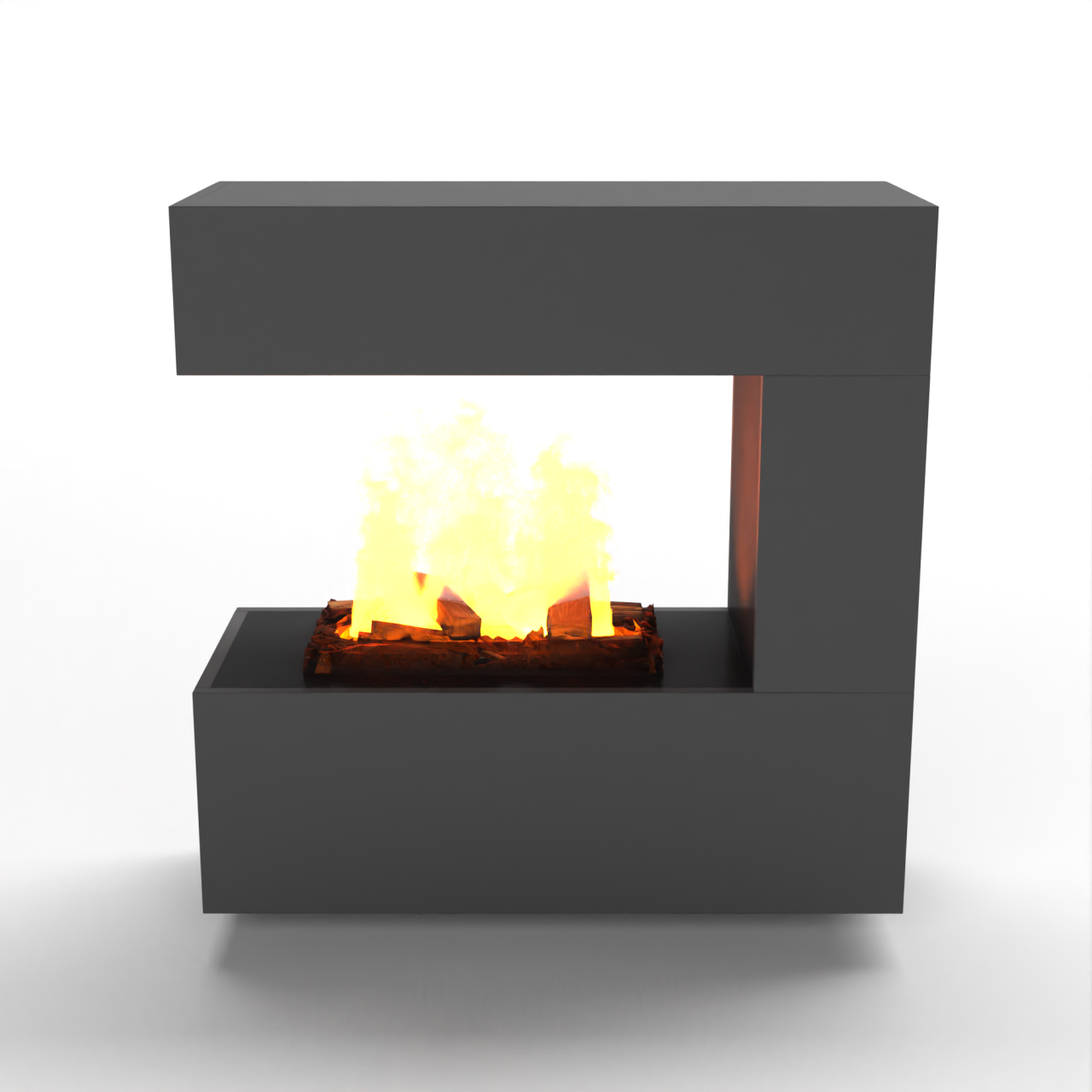 Glow Fire Schiller Hängekamin Grau Elektrokamin mit Wasserdampf
