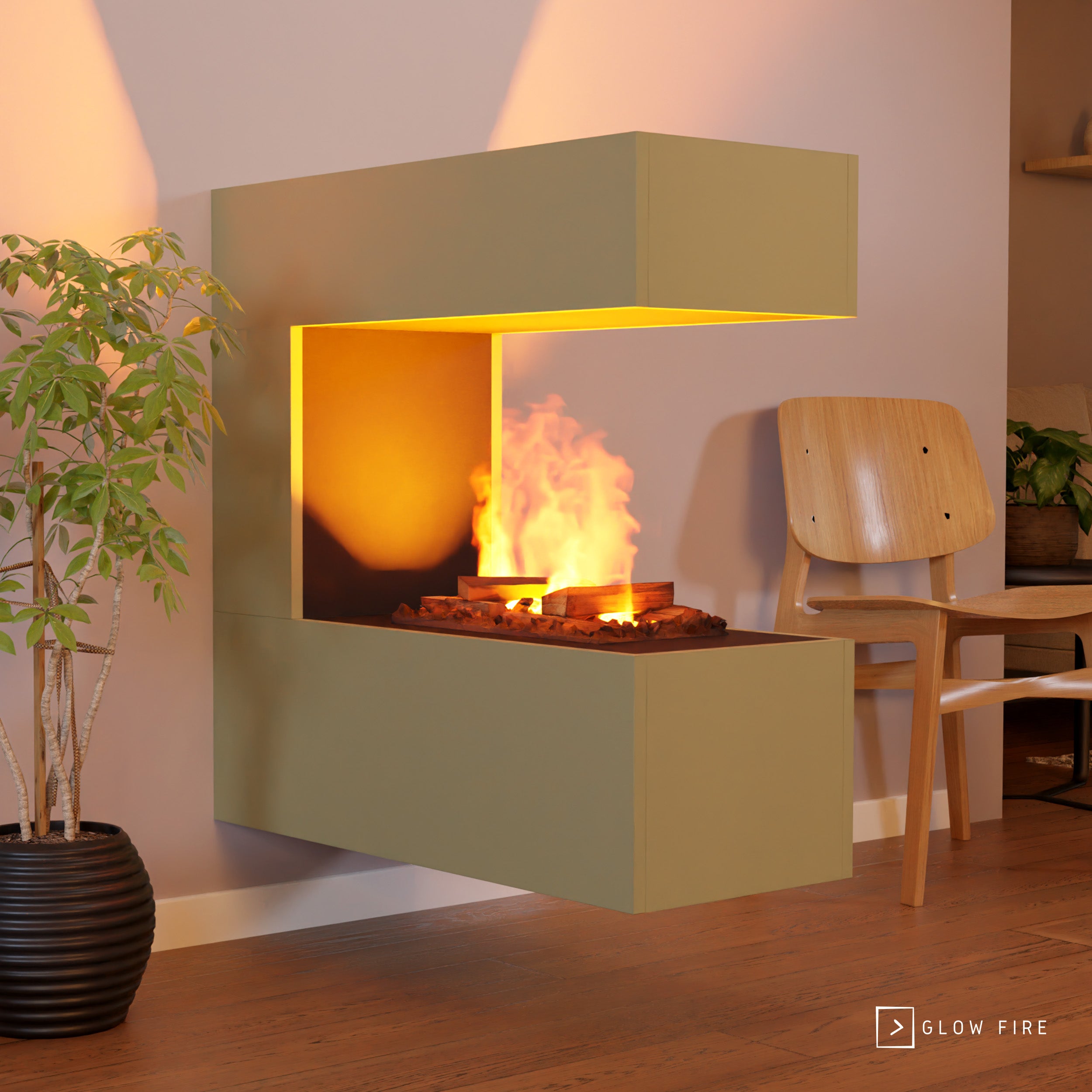 Glow Fire Schiller Wall Multicolor Elektrokamin