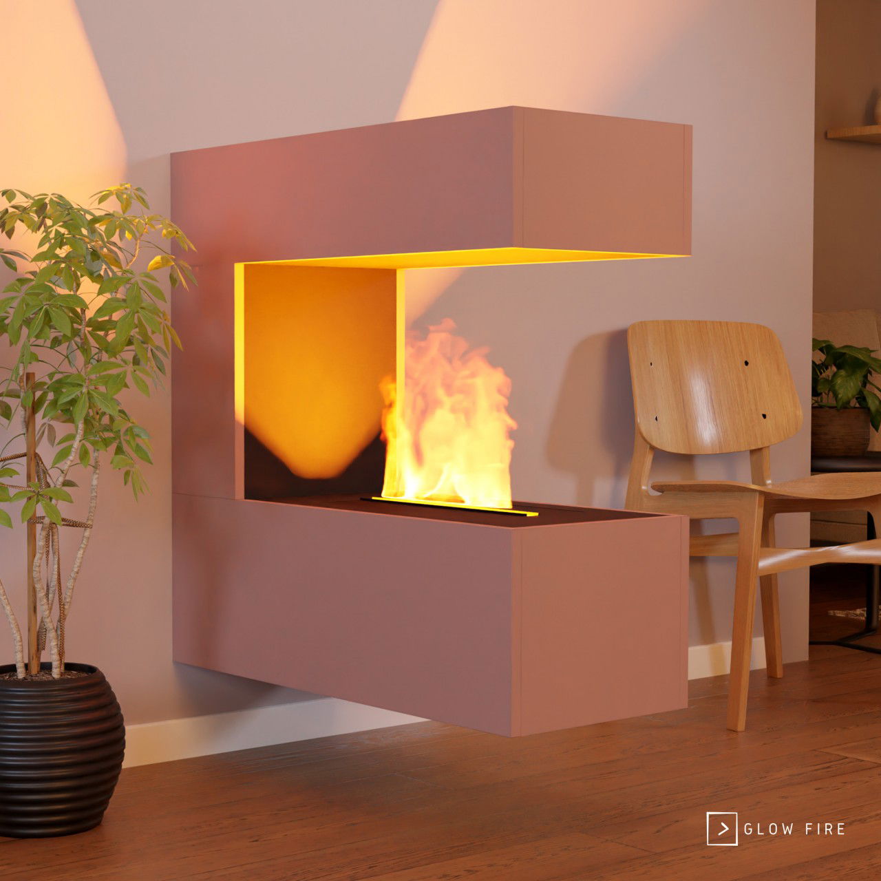 Glow Fire Schiller Wall Multicolor Elektrokamin mit Wasserdampf