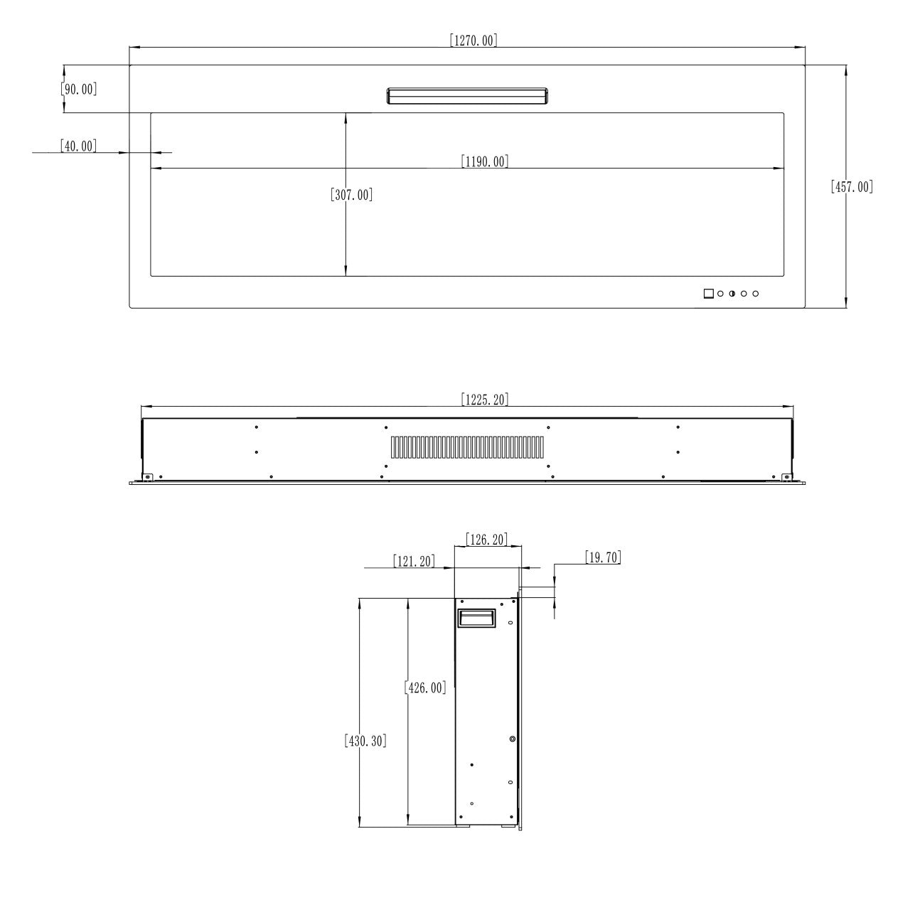 Glow Fire Inside 127 Schwarz Elektrokamin