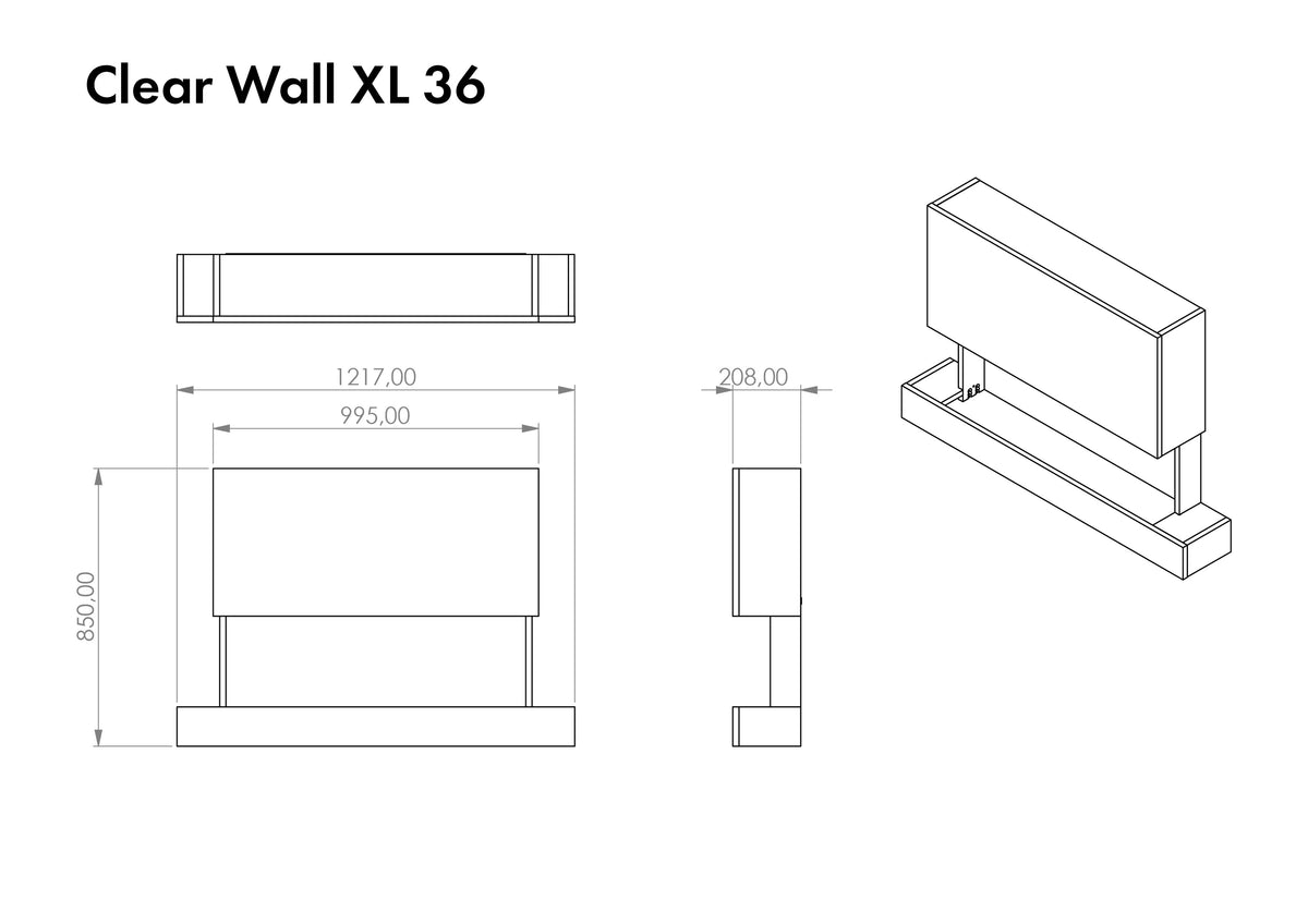 Glow Fire Clear Wall XL Cheminée électrique murale