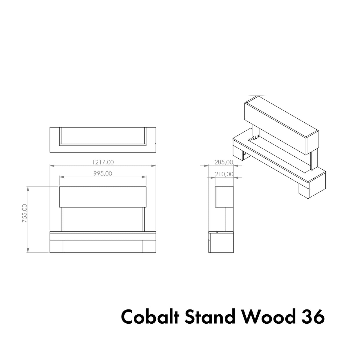 GF Core Cobalt mit Holzfach Standkamin Elektrokamin