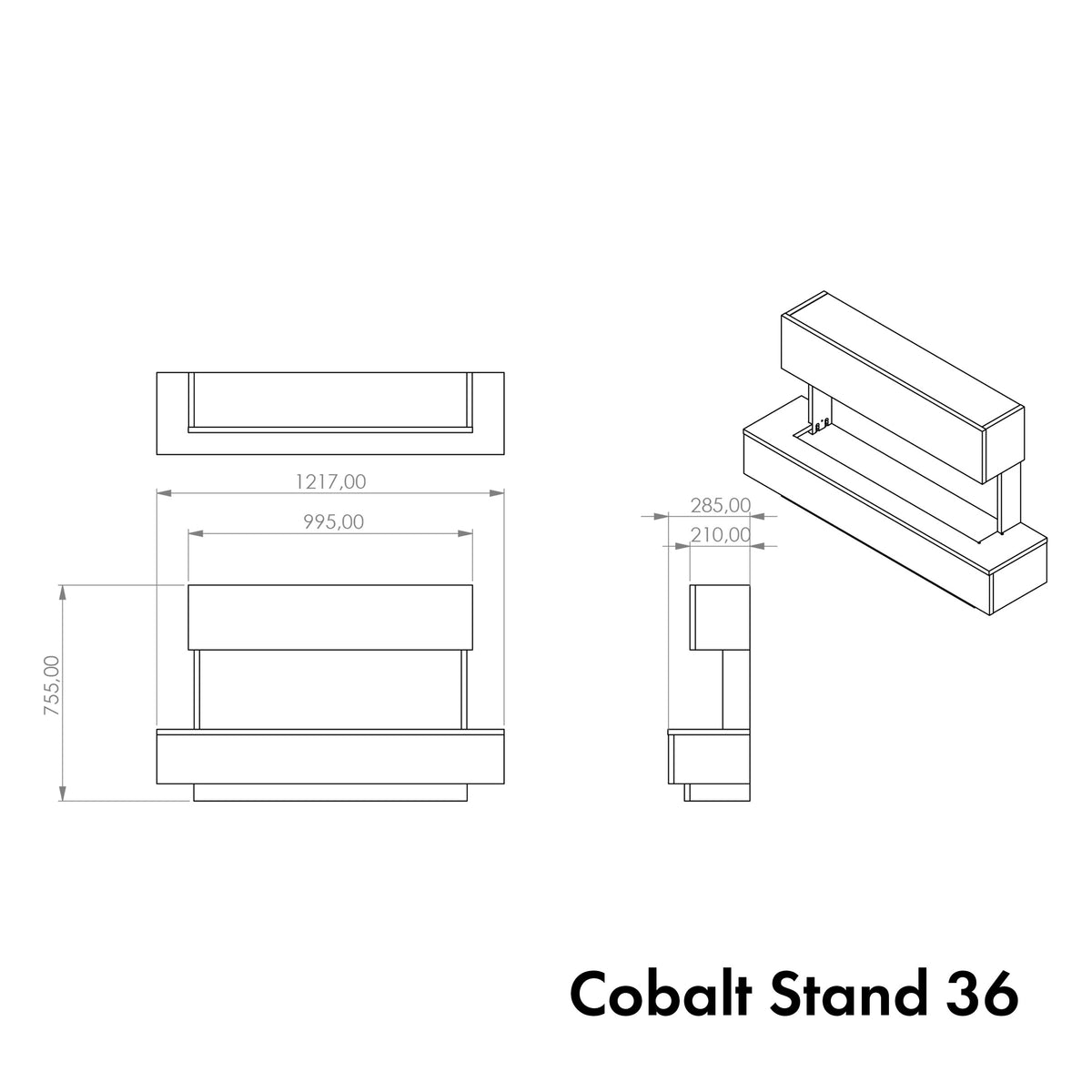 GF Core Cobalt Standkamin Elektrokamin