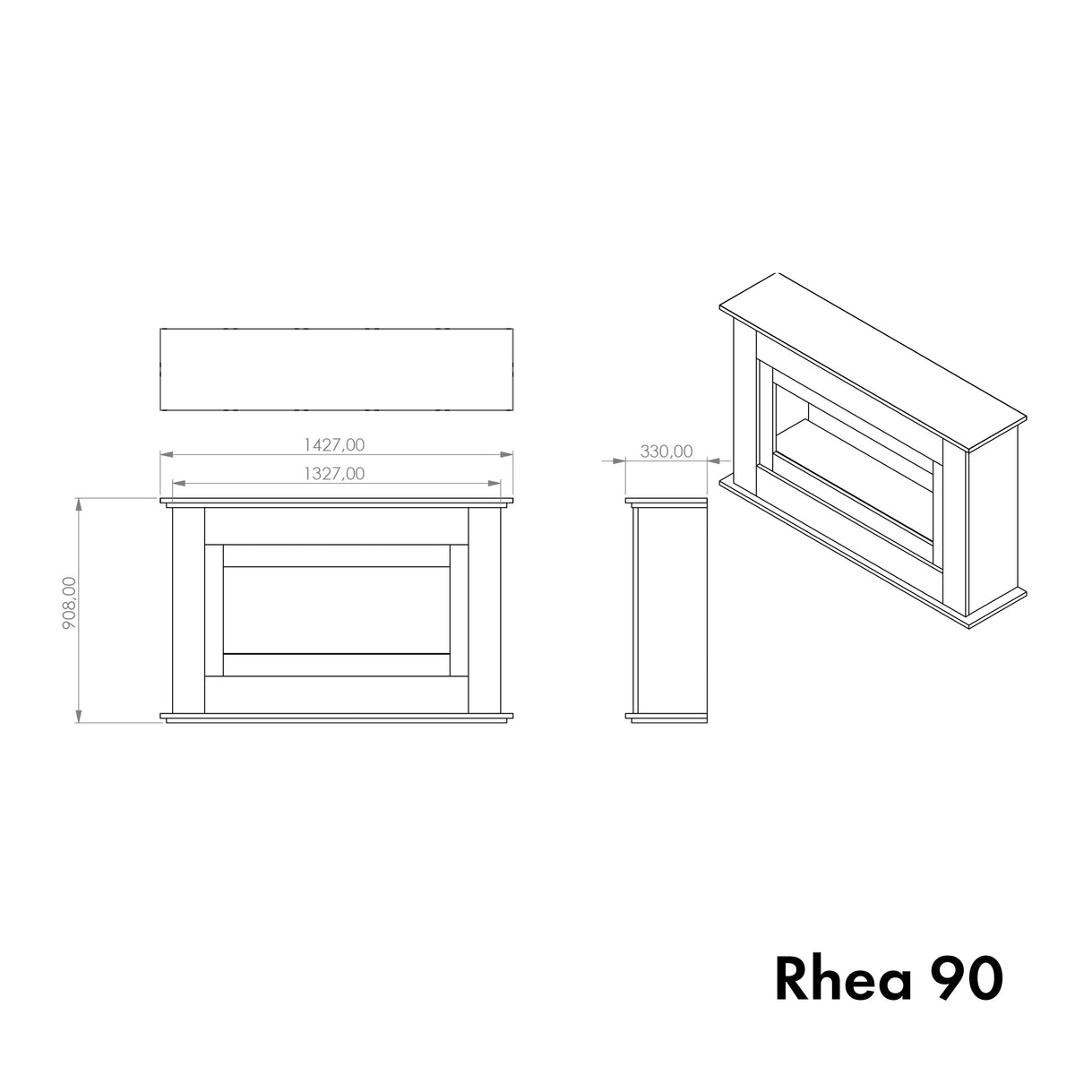 Cheminée électrique Glow Fire Rhea