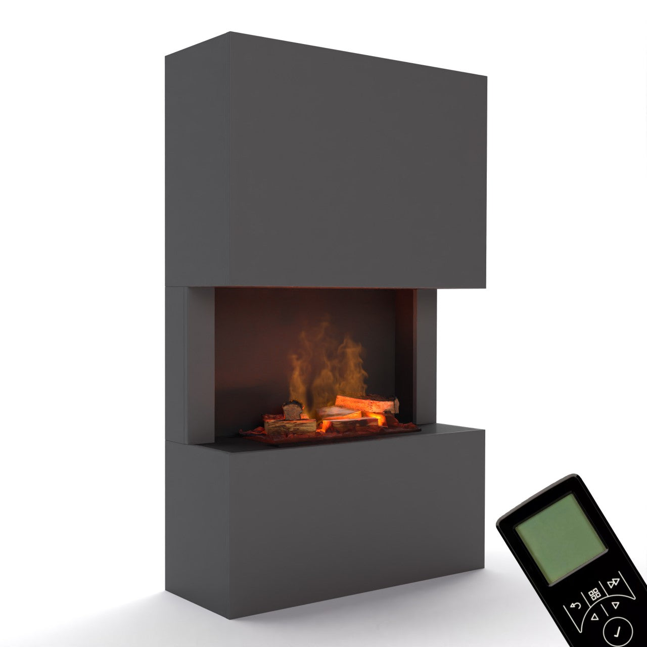 Glow Fire Tucholsky 3-sided Grau Elektrokamin mit Wasserdampf