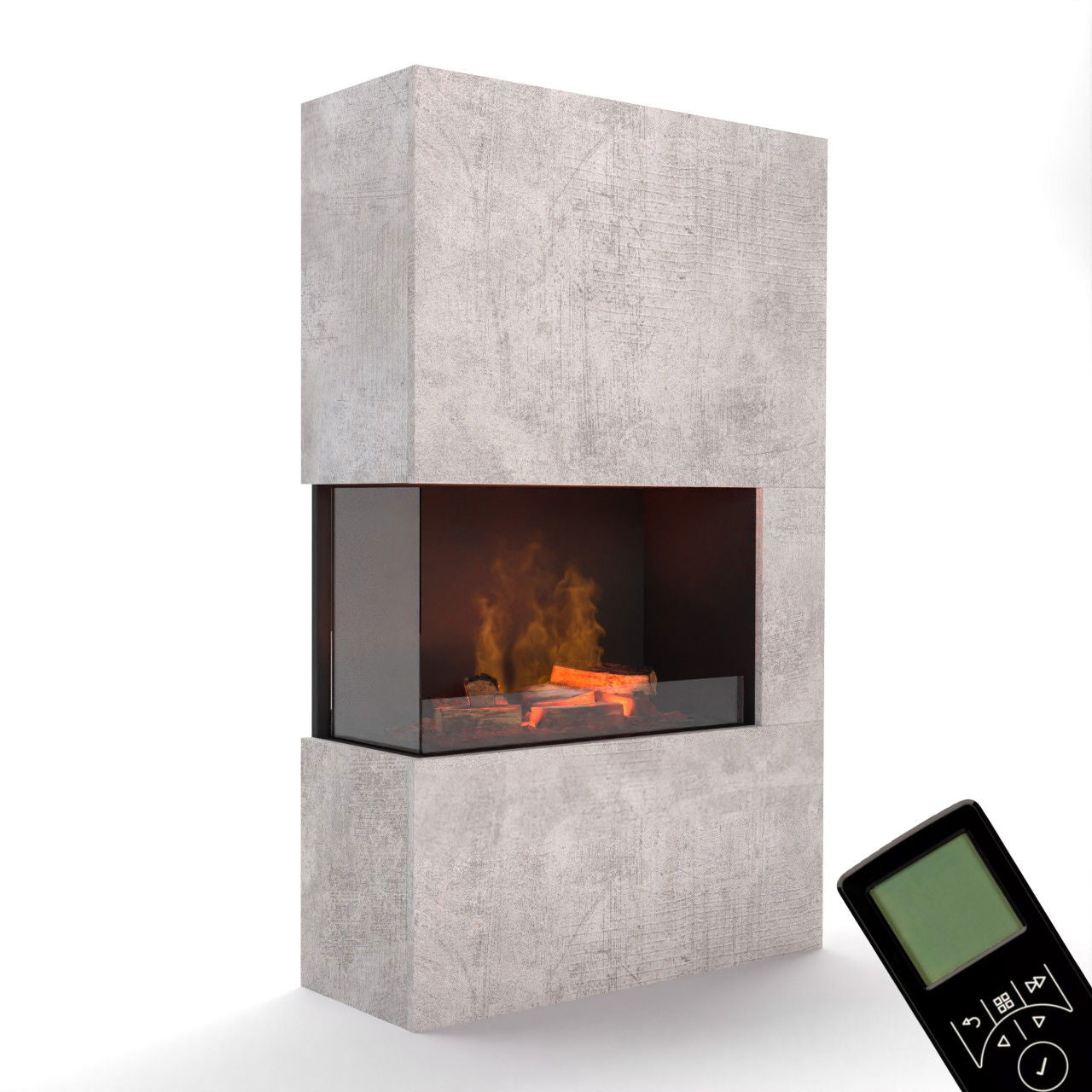 Glow Fire Tucholsky Right Corner Beton Elektrokamin mit Wasserdampf