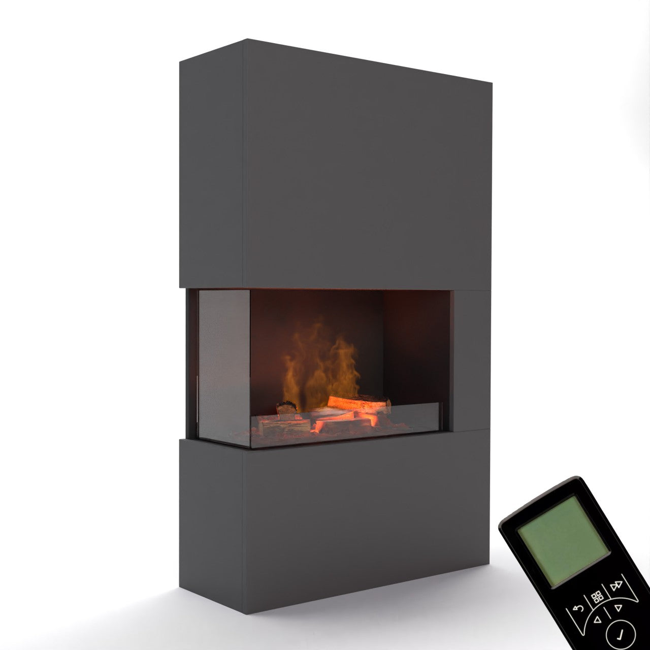 Glow Fire Tucholsky Right Corner Grau Elektrokamin mit Wasserdampf