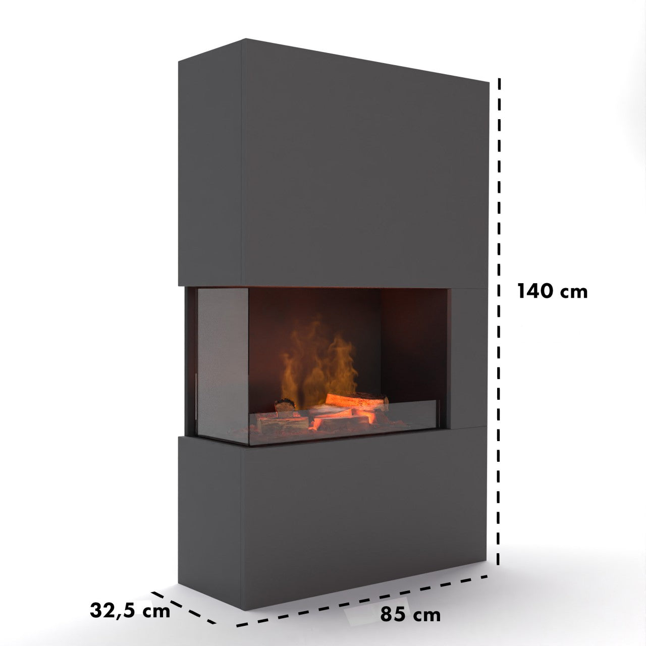 Glow Fire Tucholsky Right Corner Weiß Elektrokamin mit Wasserdampf