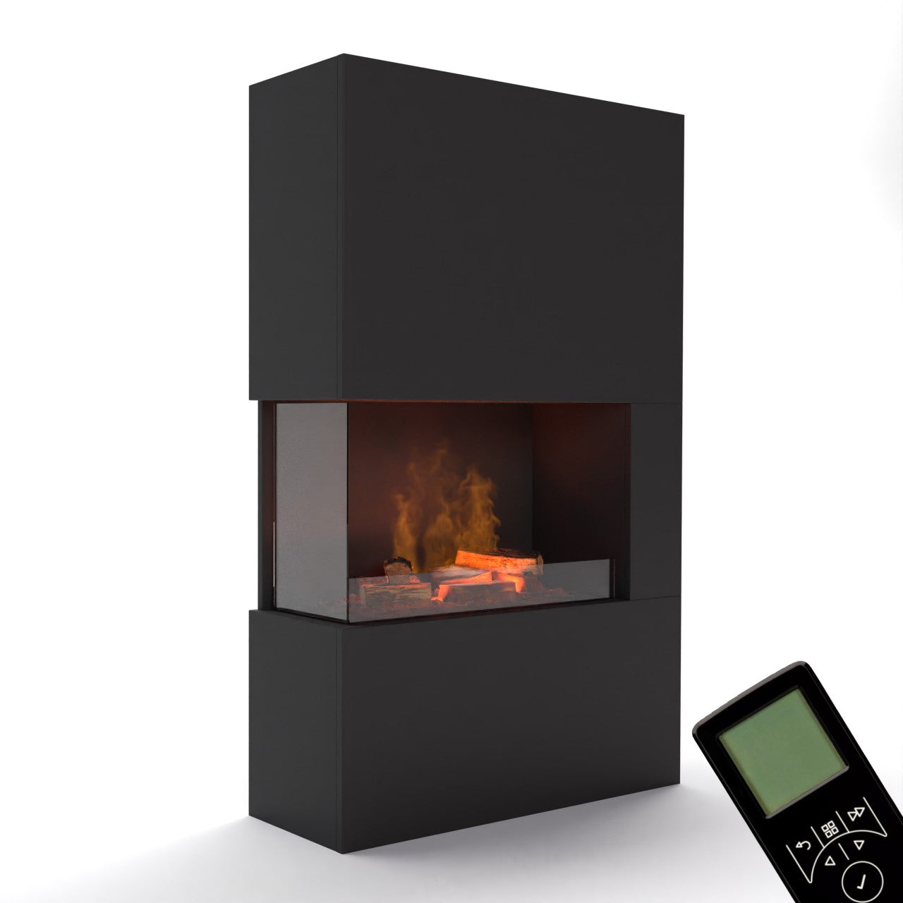 Glow Fire Tucholsky Right Corner Schwarz Elektrokamin mit Wasserdampf