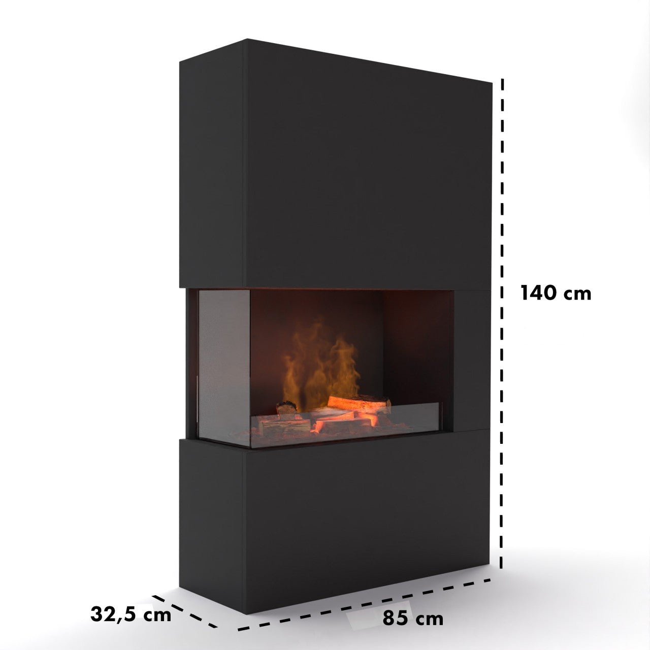 Glow Fire Tucholsky Right Corner Weiß Elektrokamin mit Wasserdampf