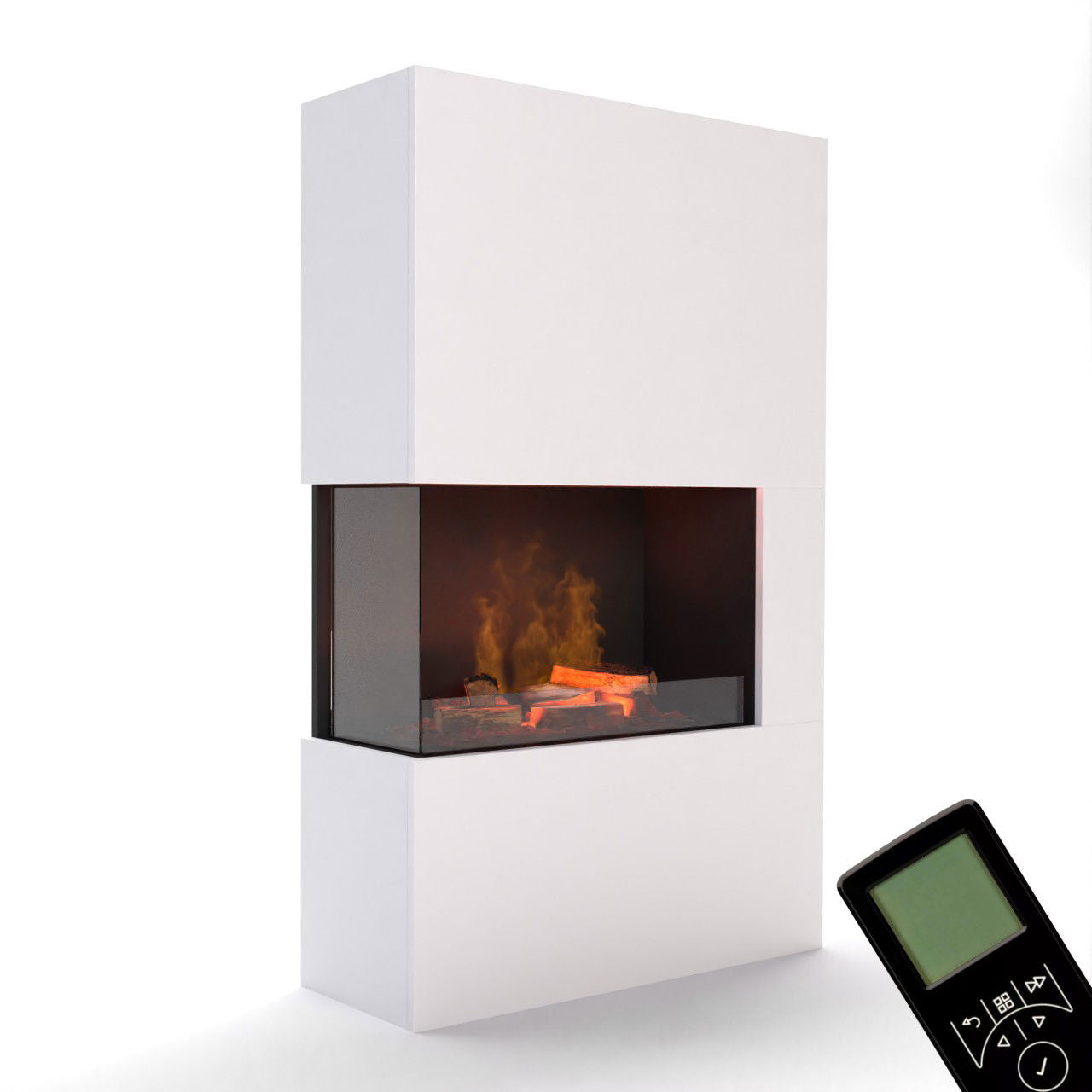 Glow Fire Tucholsky Right Corner Weiß Elektrokamin mit Wasserdampf
