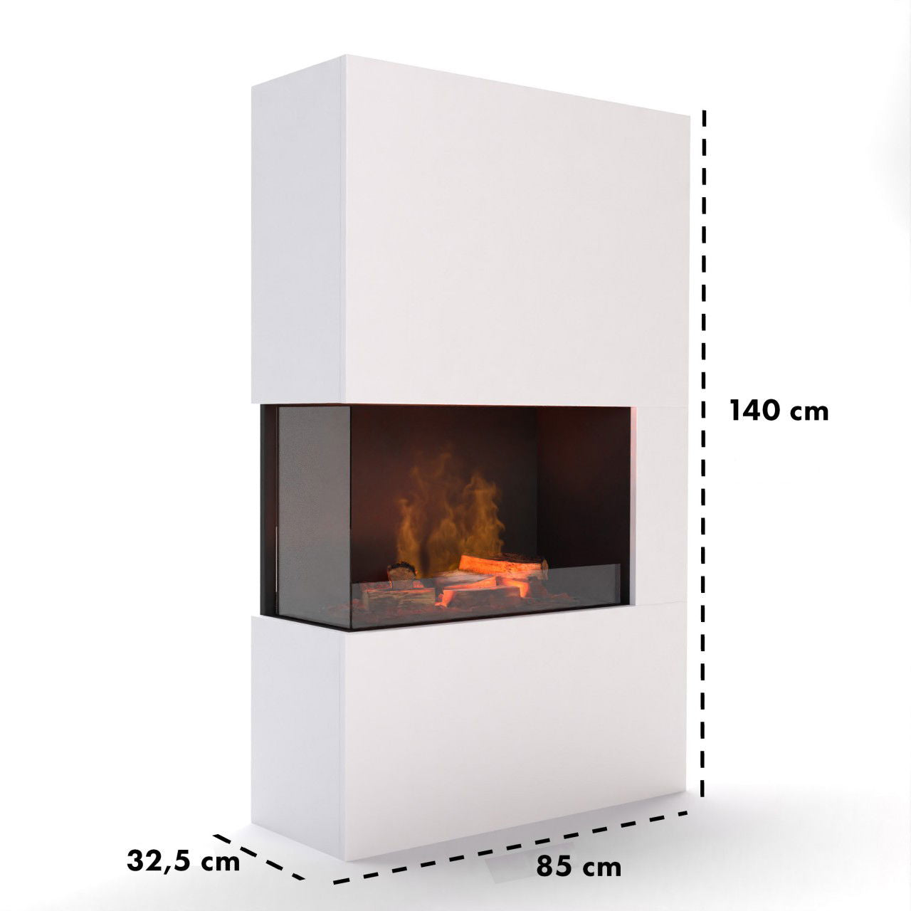 Glow Fire Tucholsky Right Corner Weiß Elektrokamin mit Wasserdampf