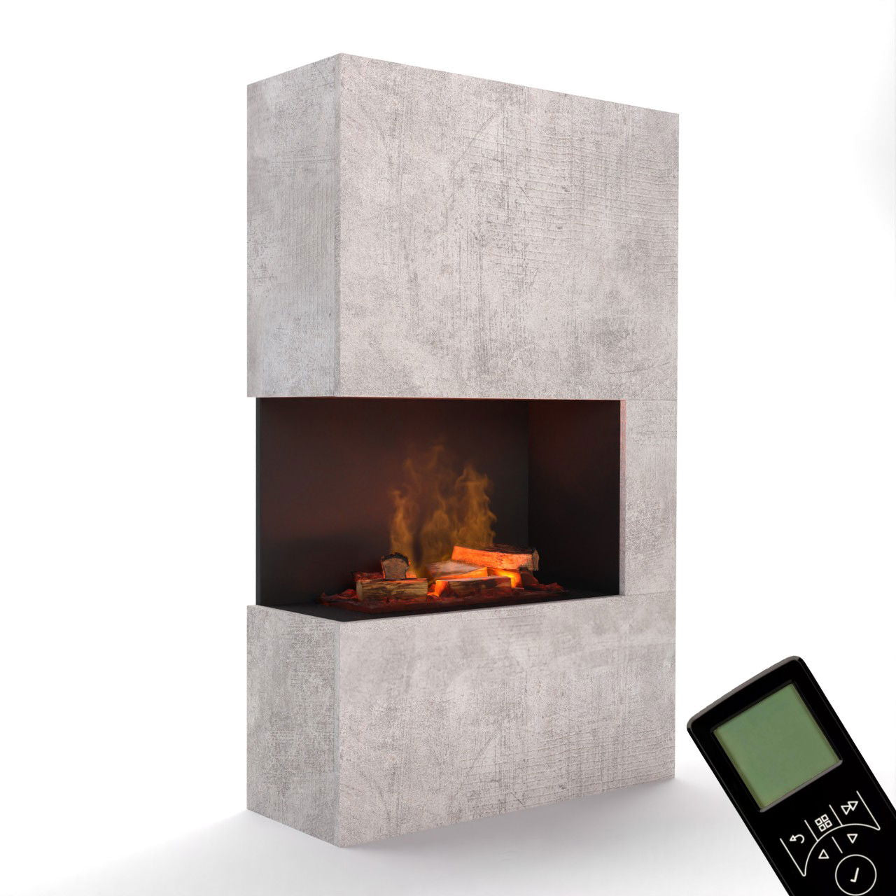 Glow Fire Tucholsky Right Corner Beton Elektrokamin mit Wasserdampf