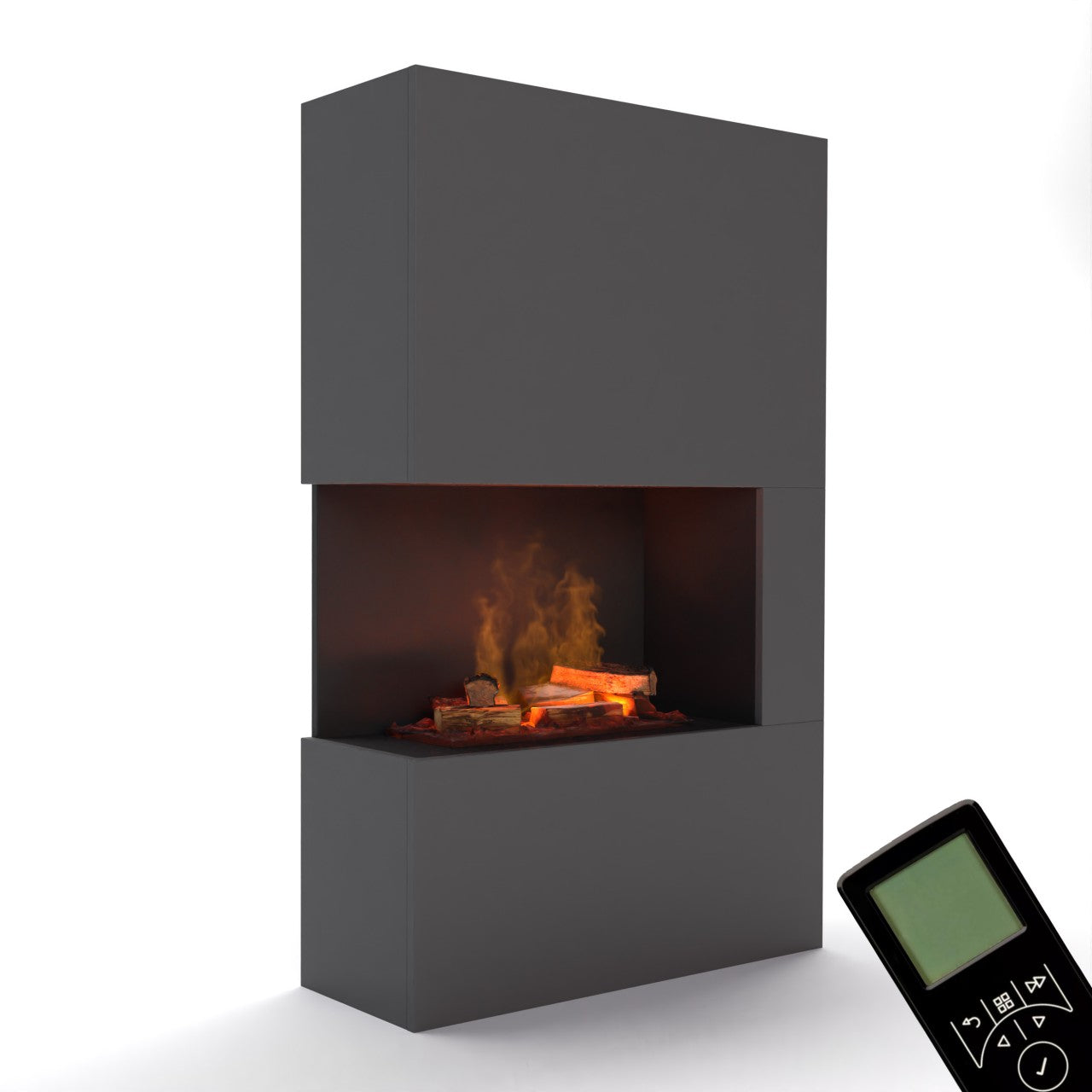 Glow Fire Tucholsky Right Corner Grau Elektrokamin mit Wasserdampf