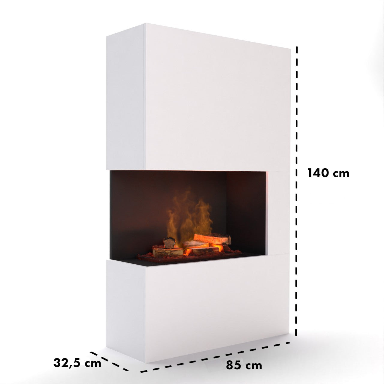 Glow Fire Tucholsky Right Corner Weiß Elektrokamin mit Wasserdampf