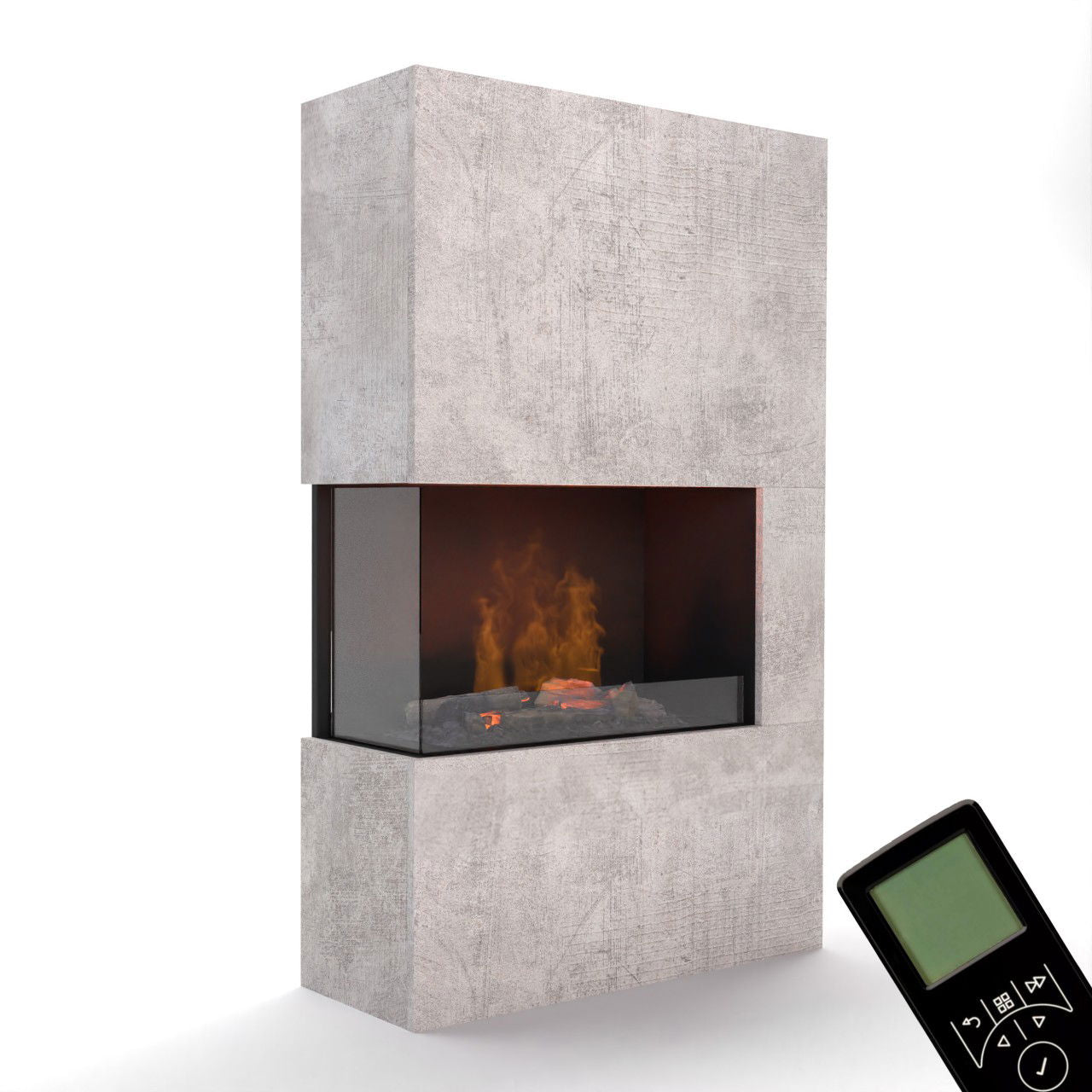 Glow Fire Tucholsky Right Corner Beton Elektrokamin mit Wasserdampf