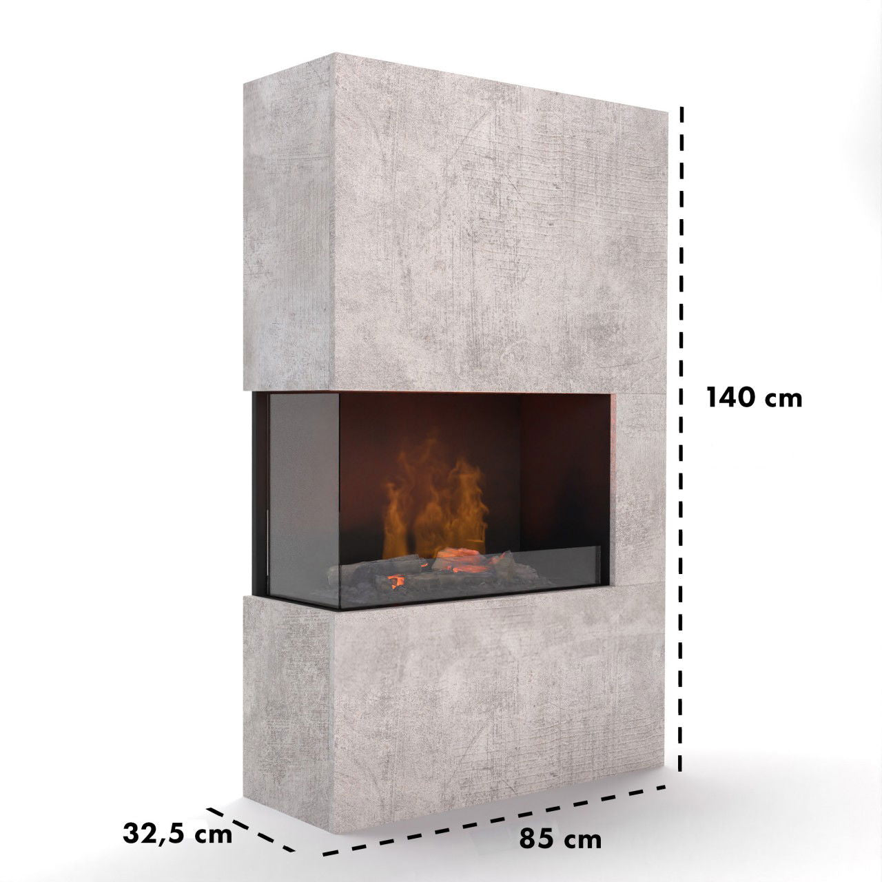 Glow Fire Tucholsky Right Corner Weiß Elektrokamin mit Wasserdampf