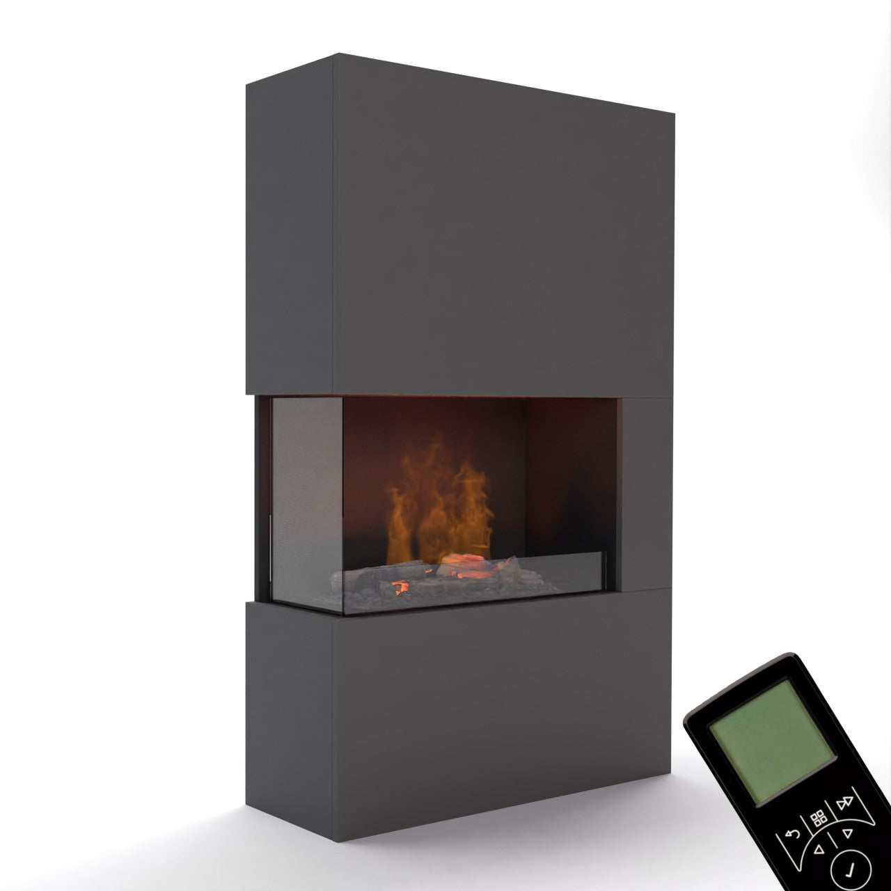 Glow Fire Tucholsky Right Corner Grau Elektrokamin mit Wasserdampf