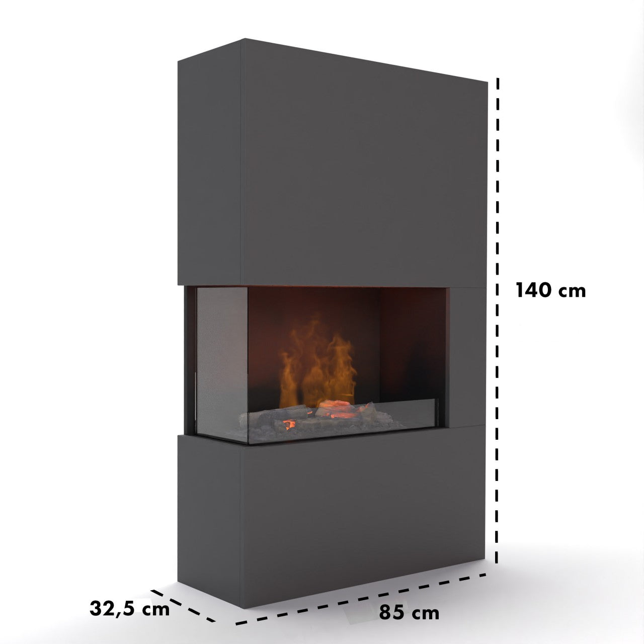 Glow Fire Tucholsky Right Corner Weiß Elektrokamin mit Wasserdampf