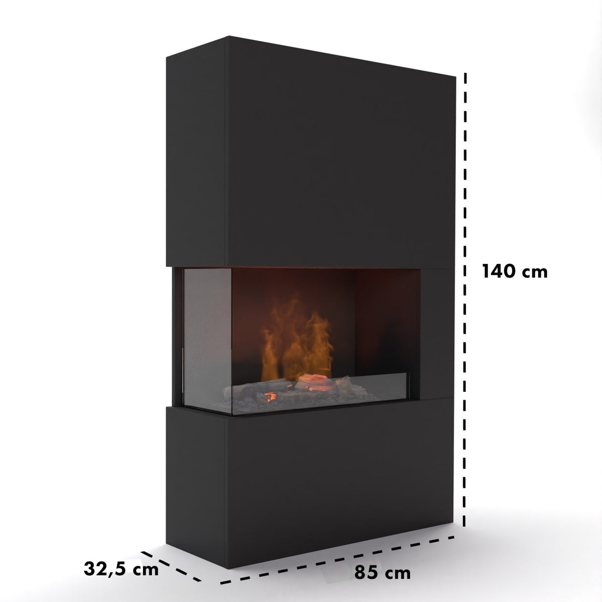 Glow Fire Tucholsky Right Corner Weiß Elektrokamin mit Wasserdampf