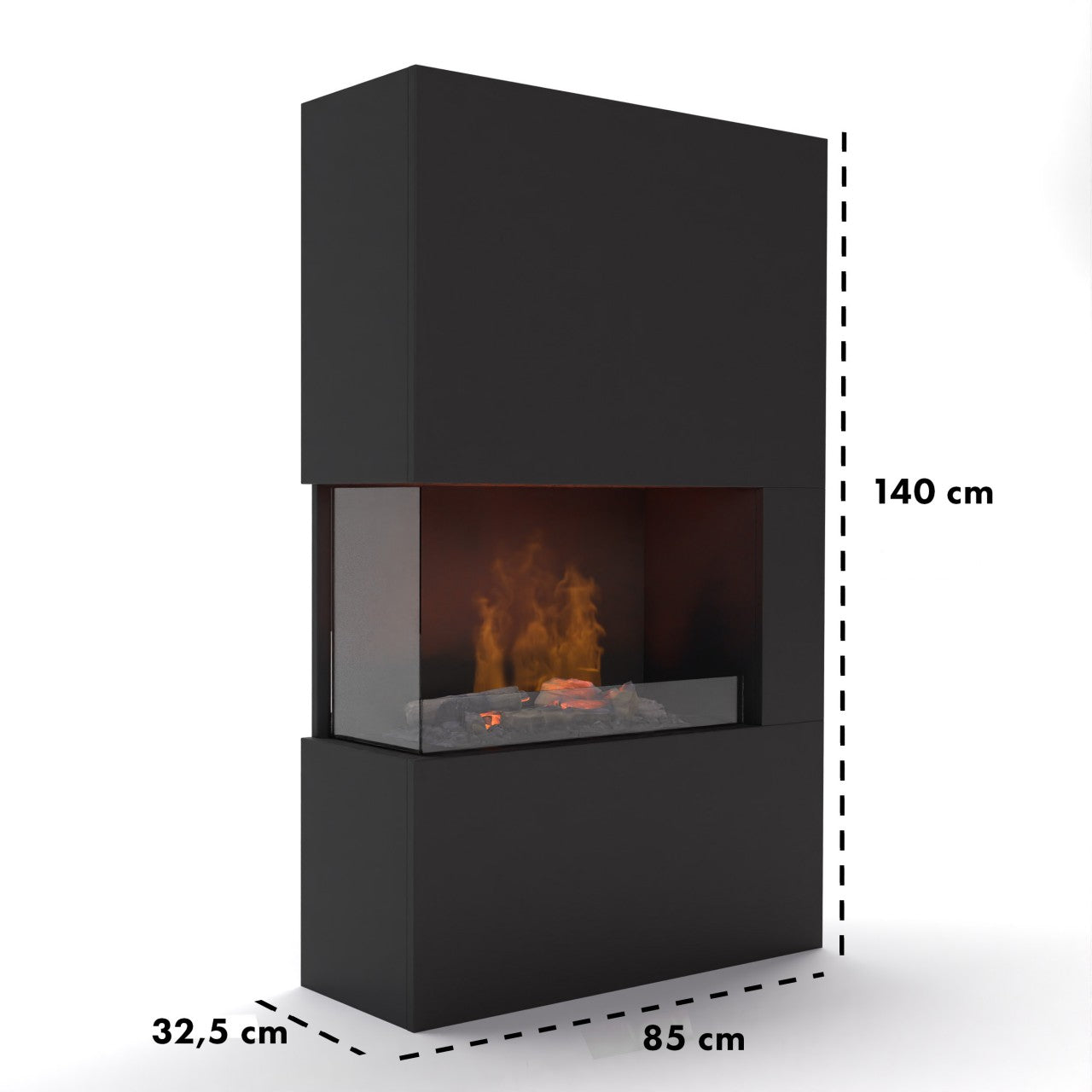 Glow Fire Tucholsky Right Corner Weiß Elektrokamin mit Wasserdampf
