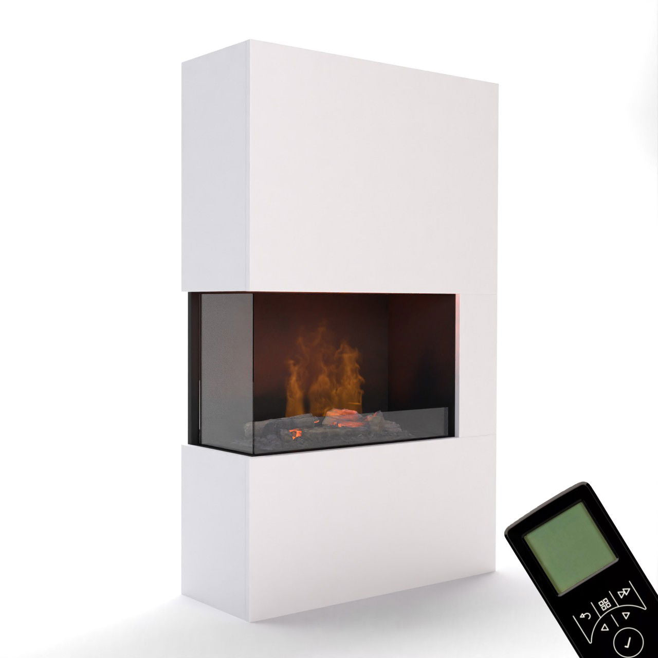 Glow Fire Tucholsky Right Corner Weiß Elektrokamin mit Wasserdampf