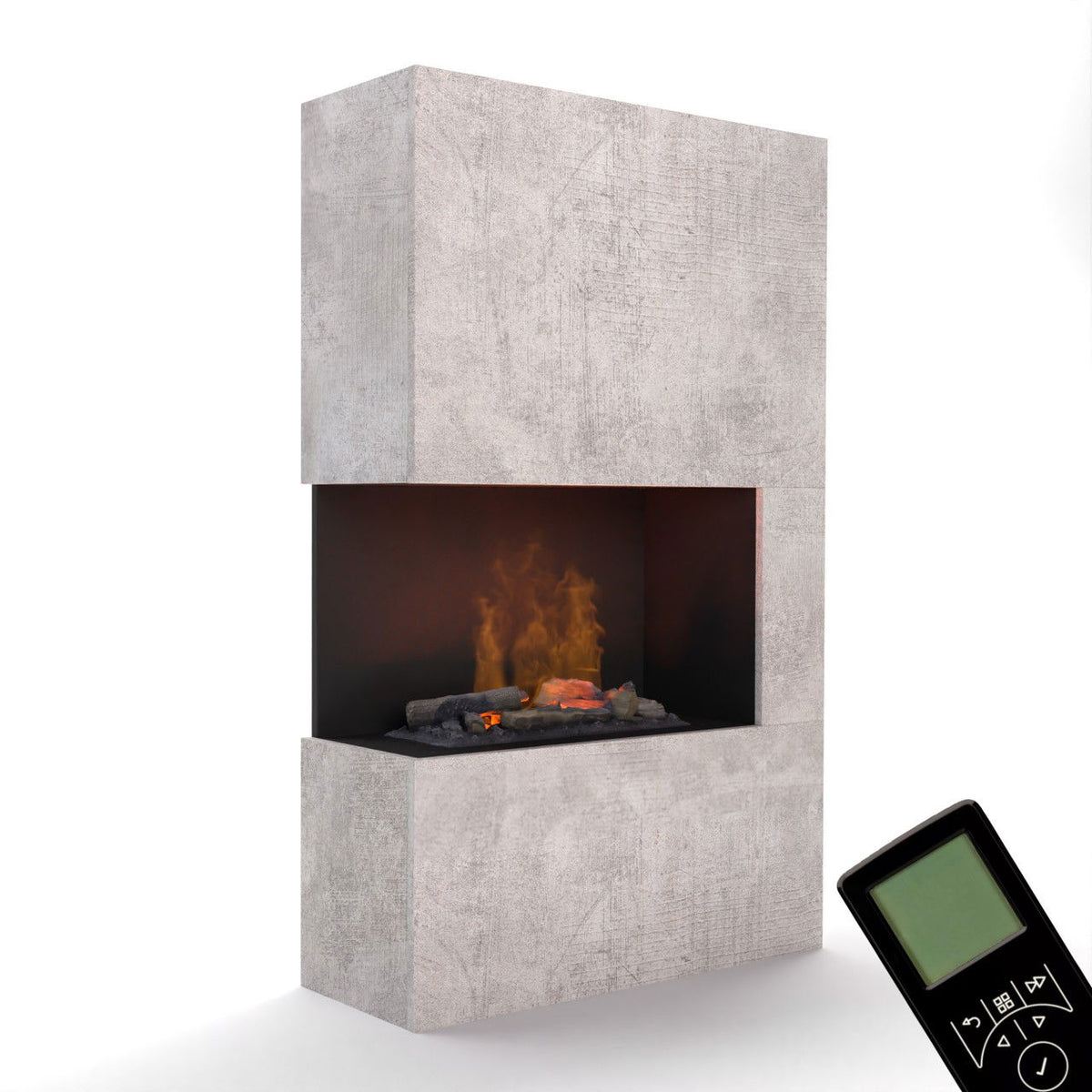 Glow Fire Tucholsky Right Corner Beton Elektrokamin mit Wasserdampf