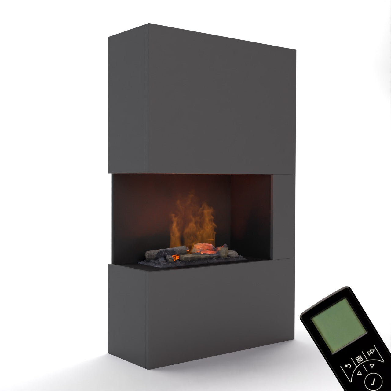 Glow Fire Tucholsky Right Corner Grau Elektrokamin mit Wasserdampf